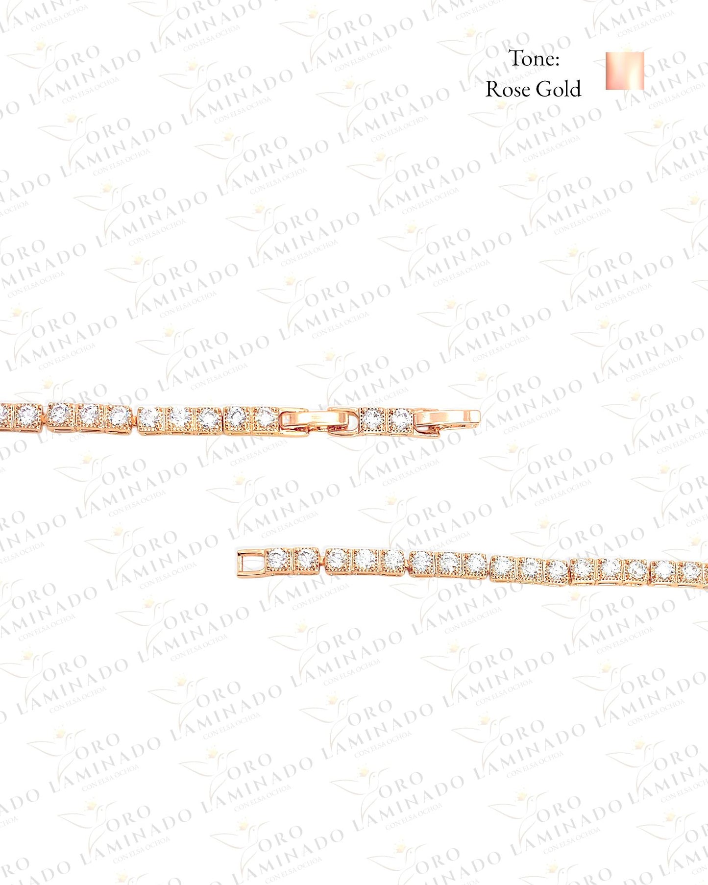High Quality Rose Gold Bracelet with White Stones G279