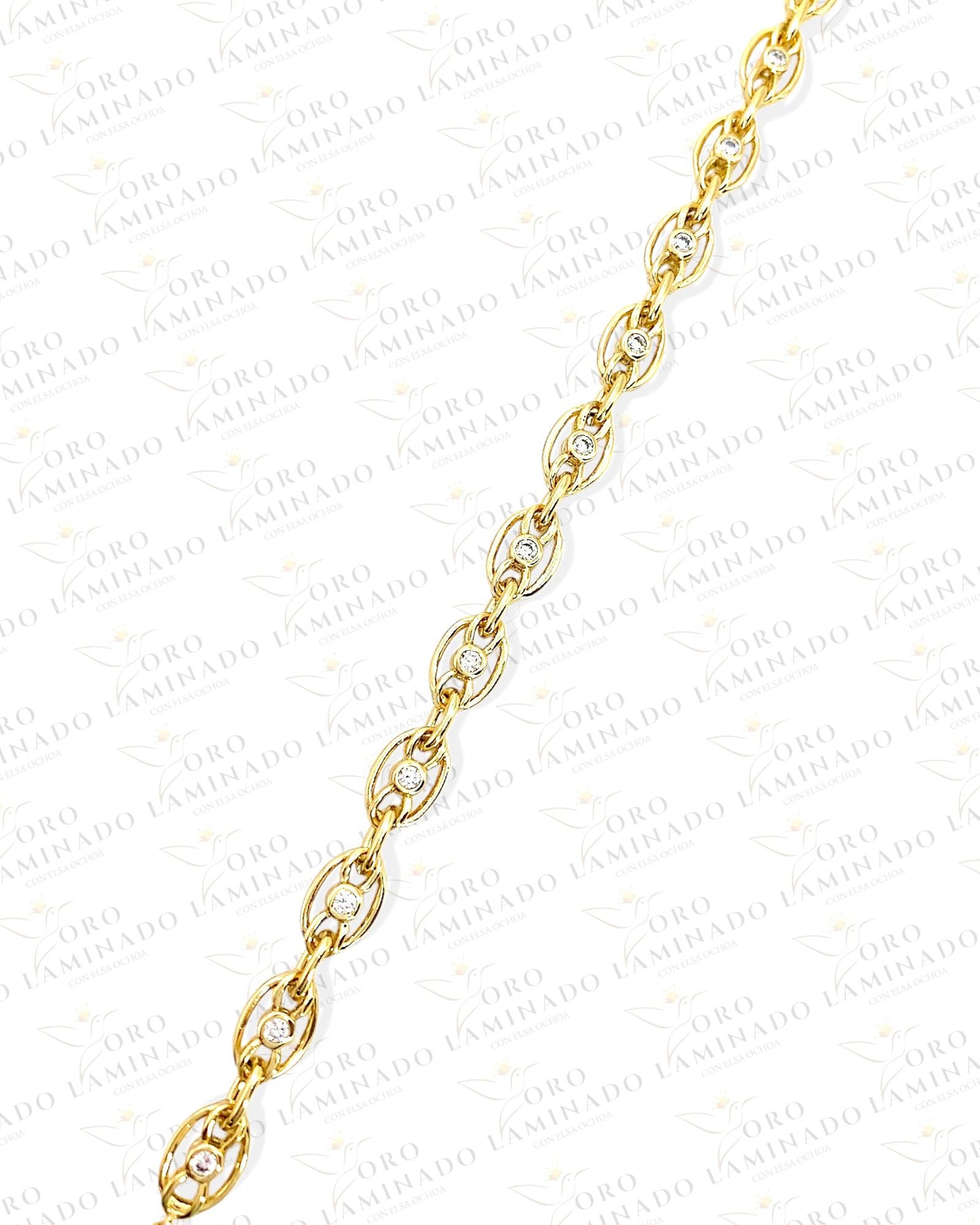 High Quality GG Chain Bracelet with White Stones B341