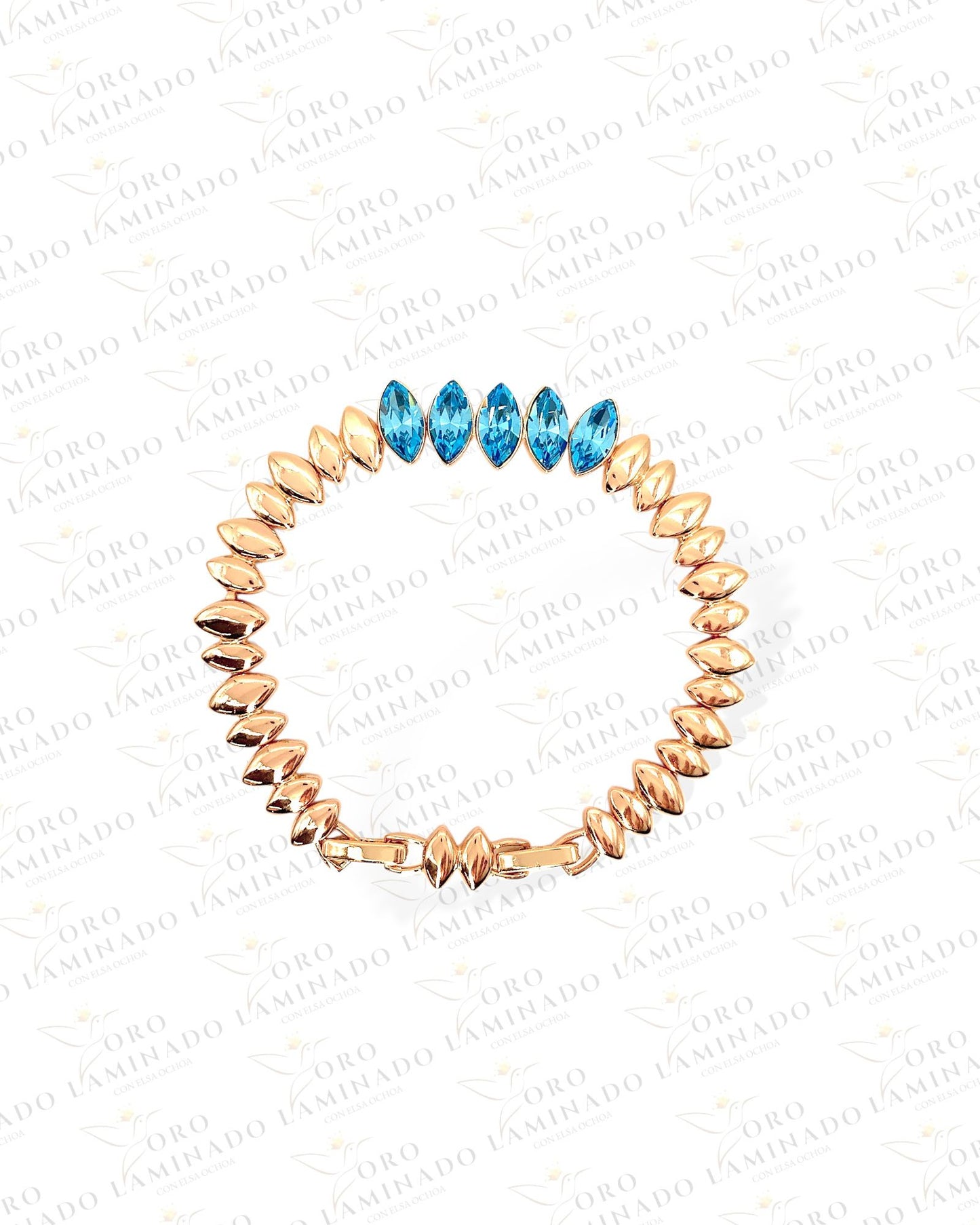 High Quality Bracelet with Blue Swarovski Stones G80