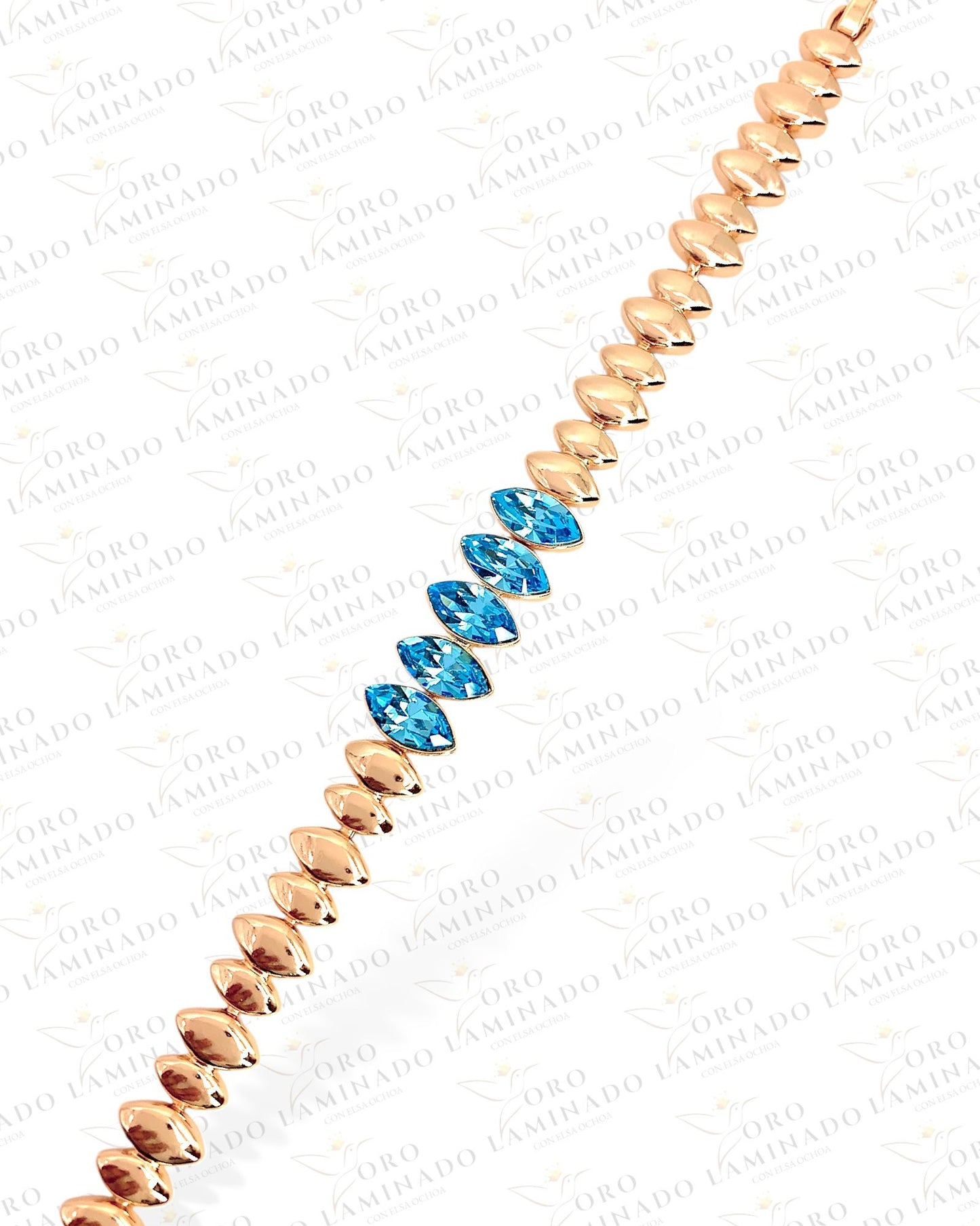 High Quality Bracelet with Blue Swarovski Stones G80