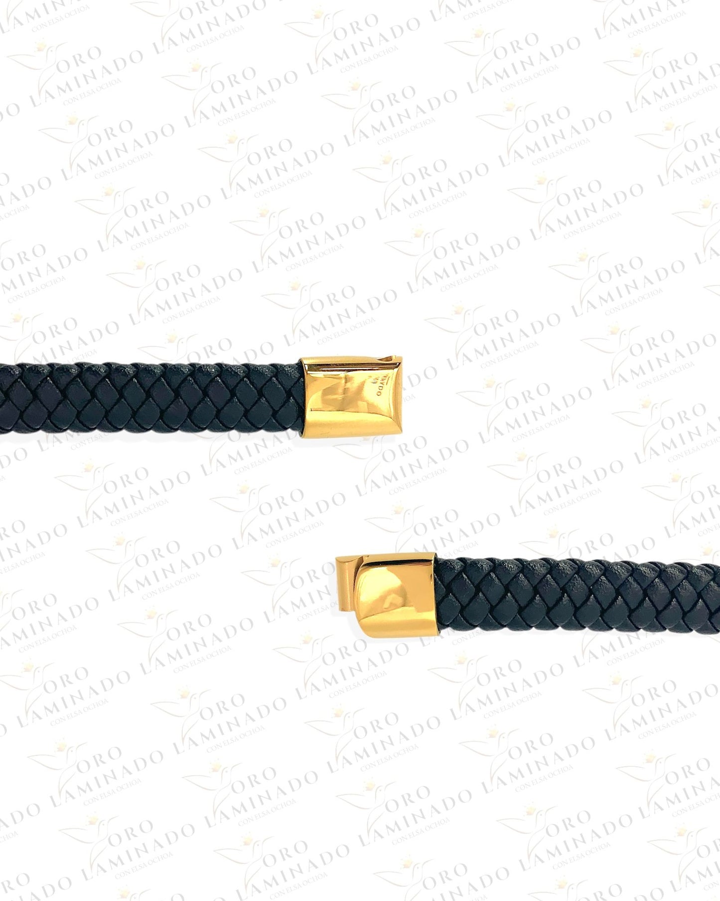 Stainless Steel/Leather Snake Bracelet B259