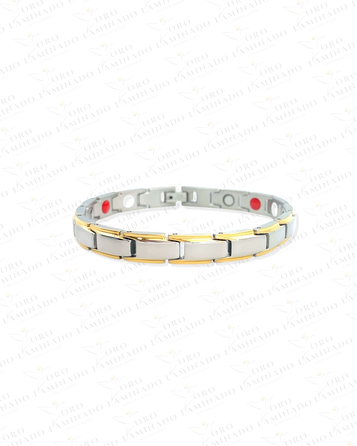 Silver & Gold Stainless Steel Magnet Bracelet G342