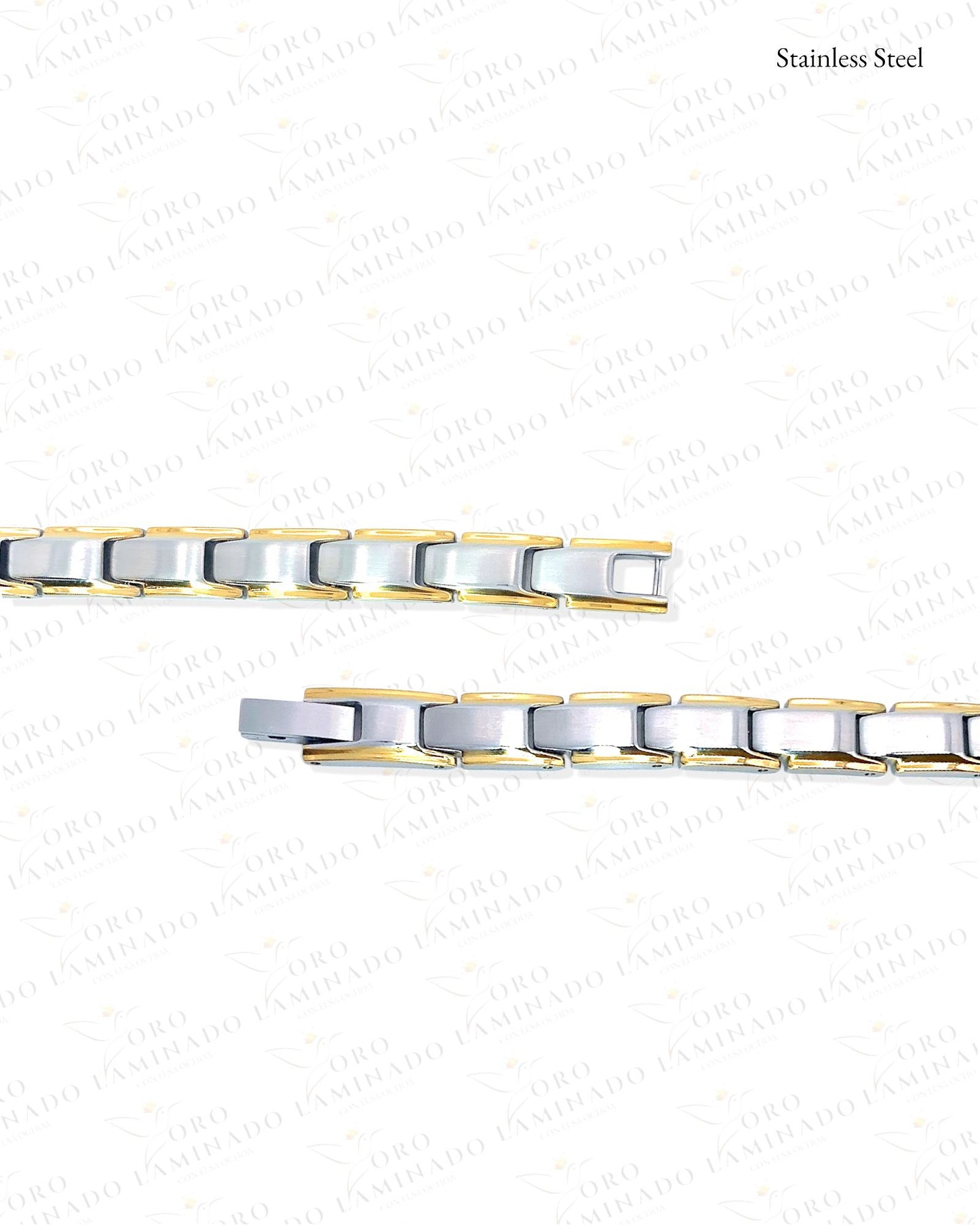 Silver & Gold Stainless Steel Magnet Bracelet G342