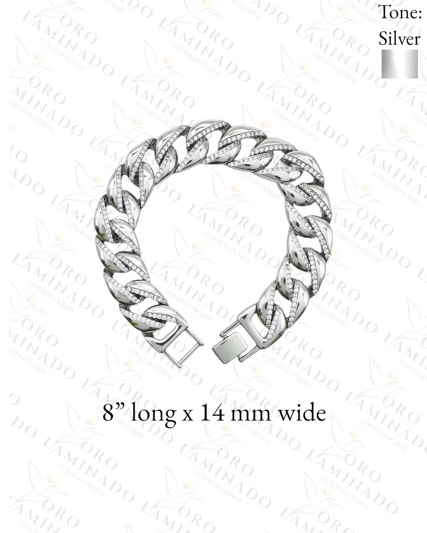 Silver bracelet with stones C13