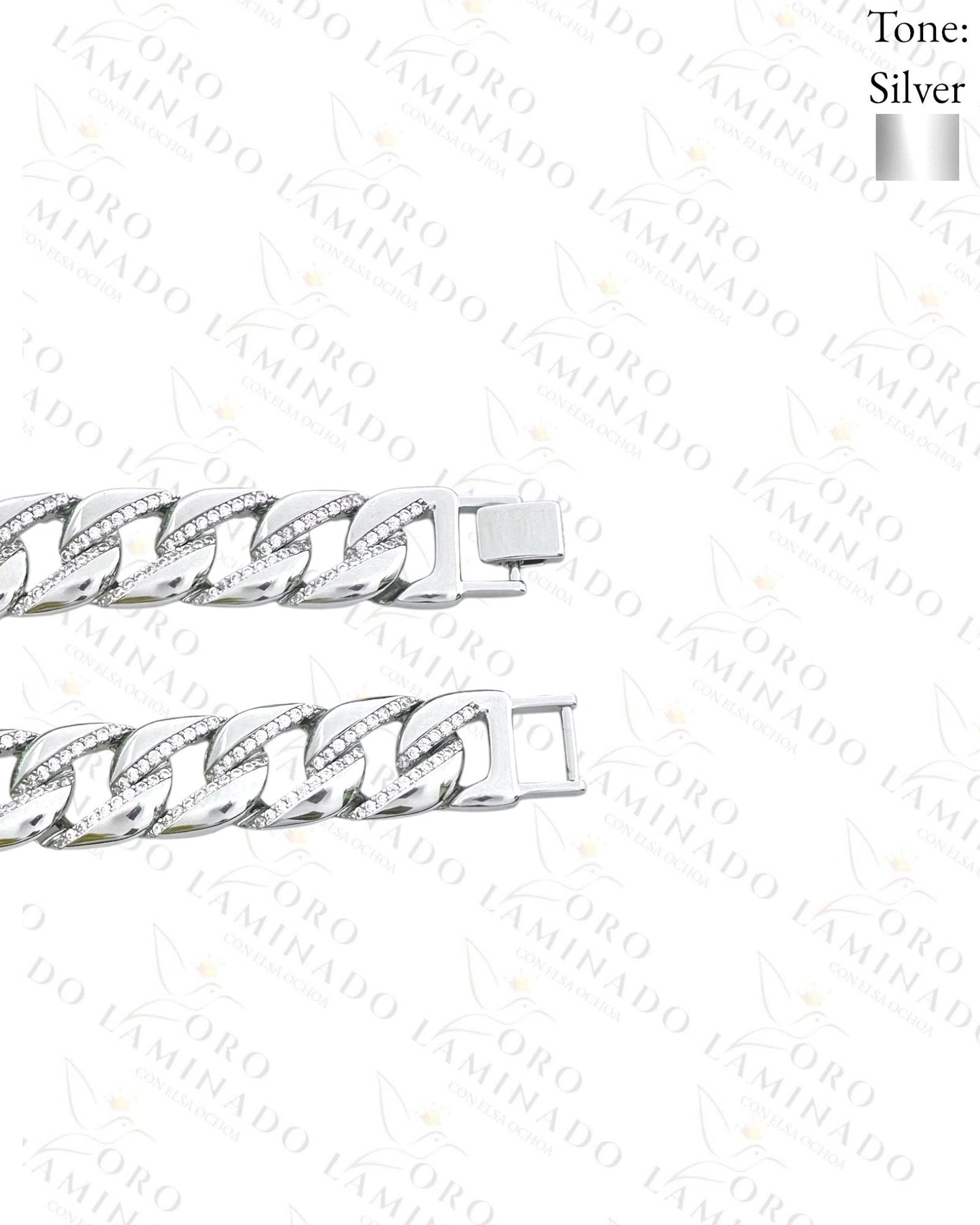 Silver bracelet with stones C13