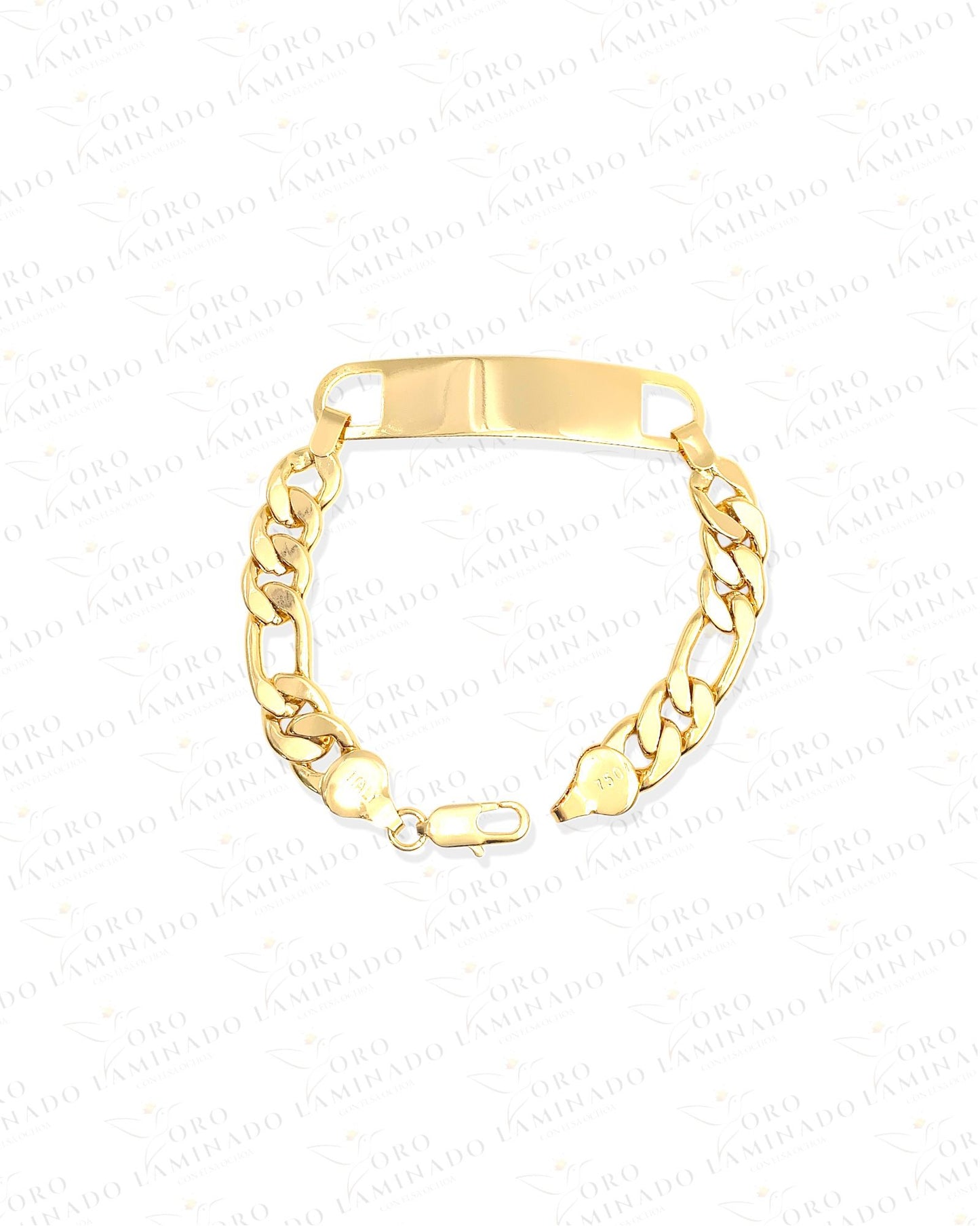 Figaro Bracelet With Plate G345