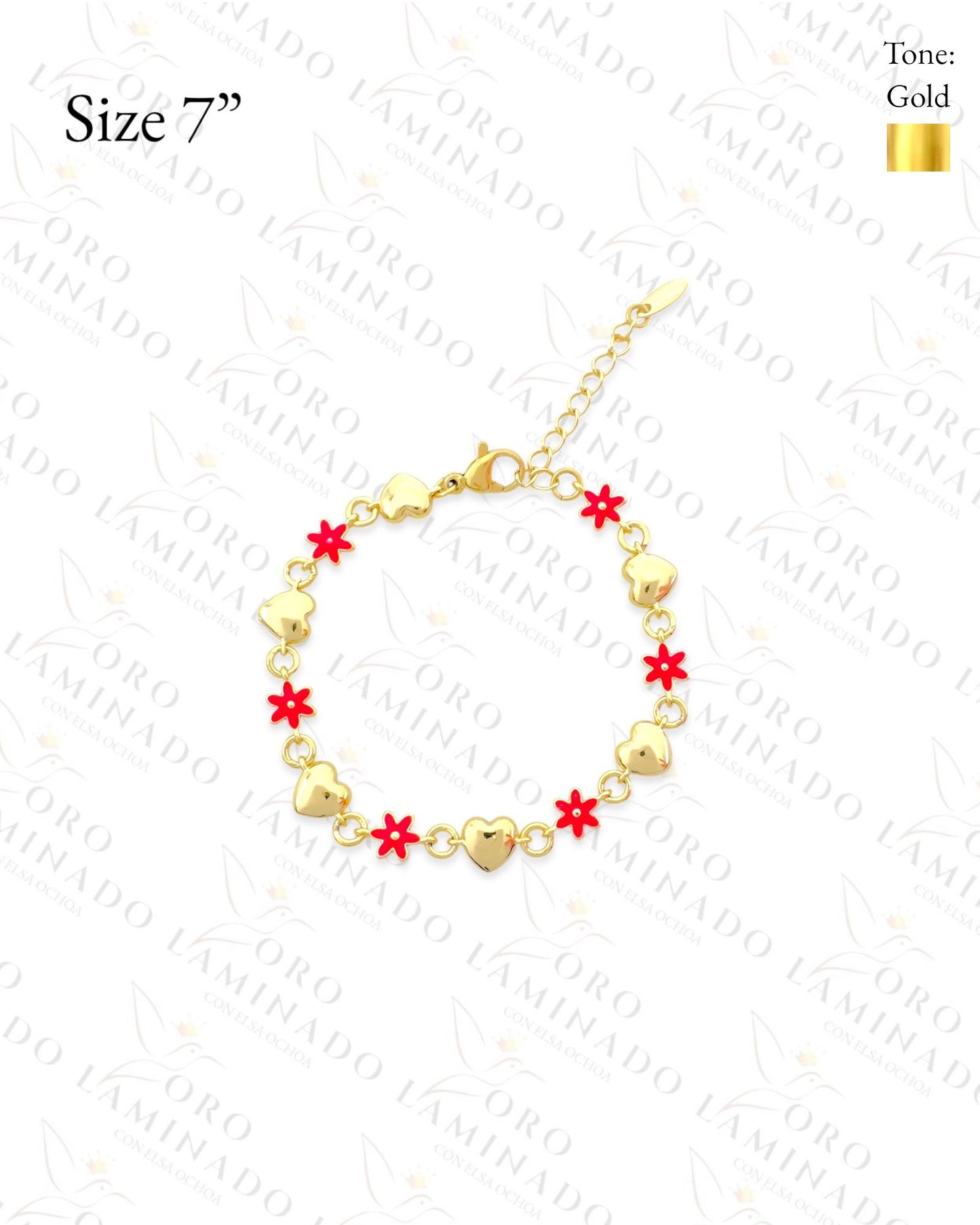 Kids Flowers and Hearts Bracelet Pack of 6 G417