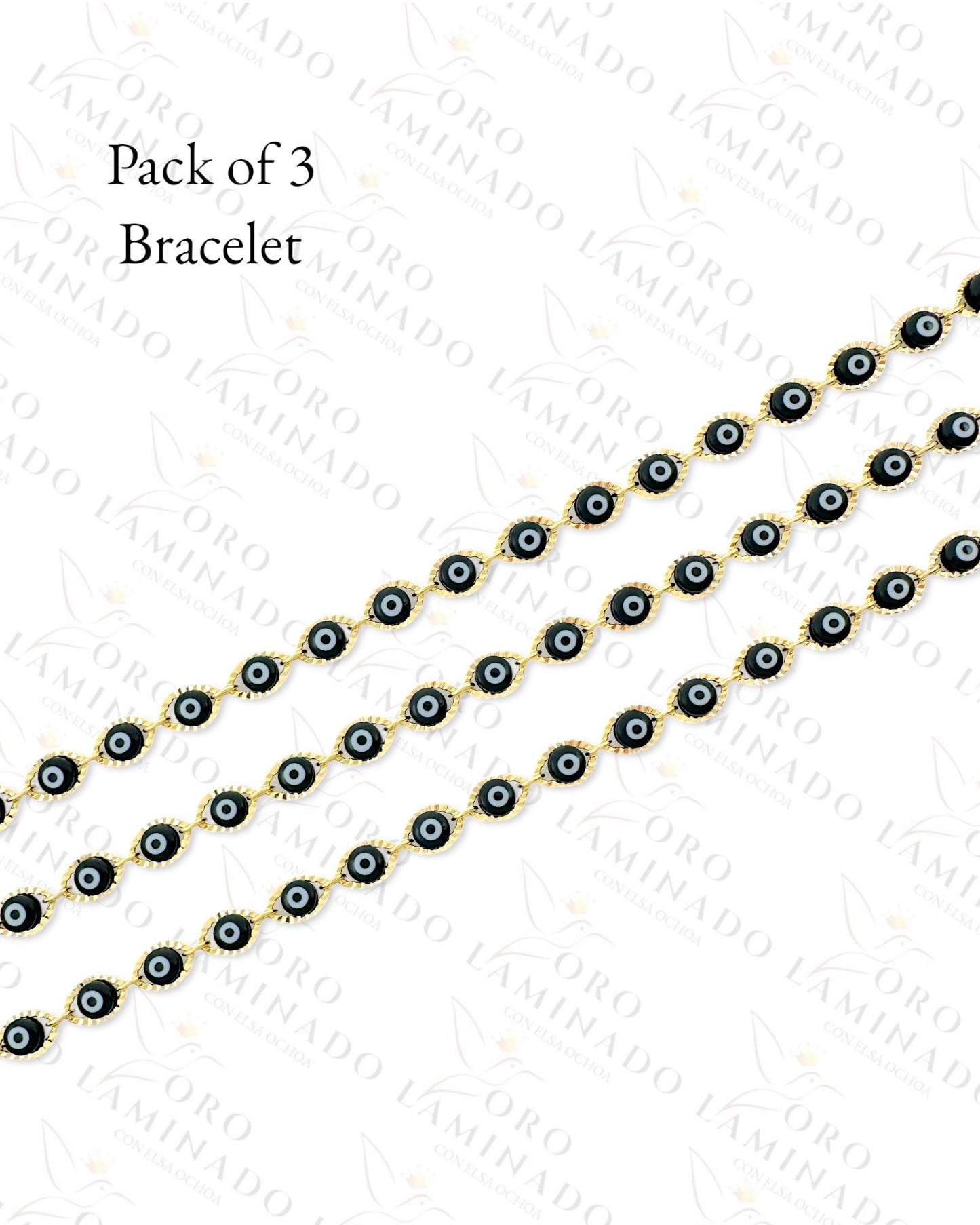 Black Evil Eye Bracelets (Pack of 3) G472