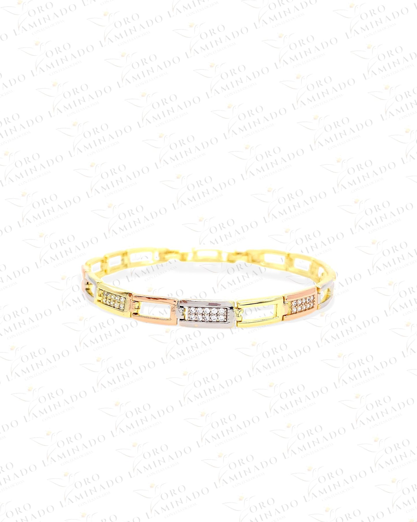 High Quality Three Tones Rectangular Bracelet B388