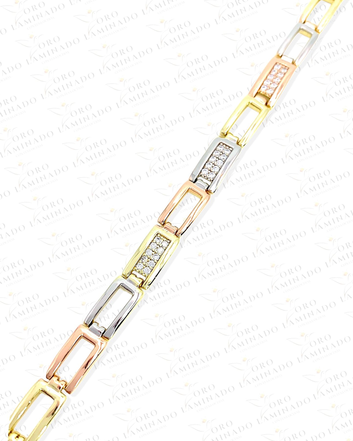 High Quality Three Tones Rectangular Bracelet B388