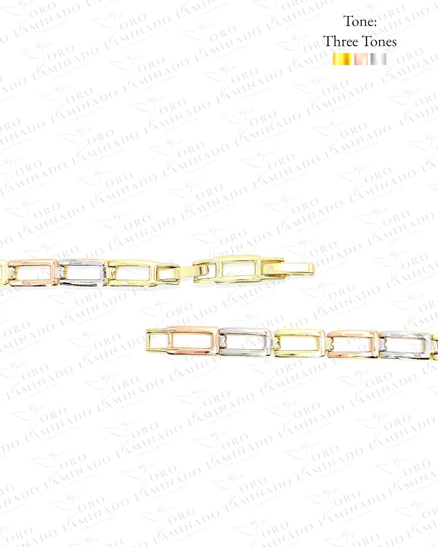 High Quality Three Tones Rectangular Bracelet B388
