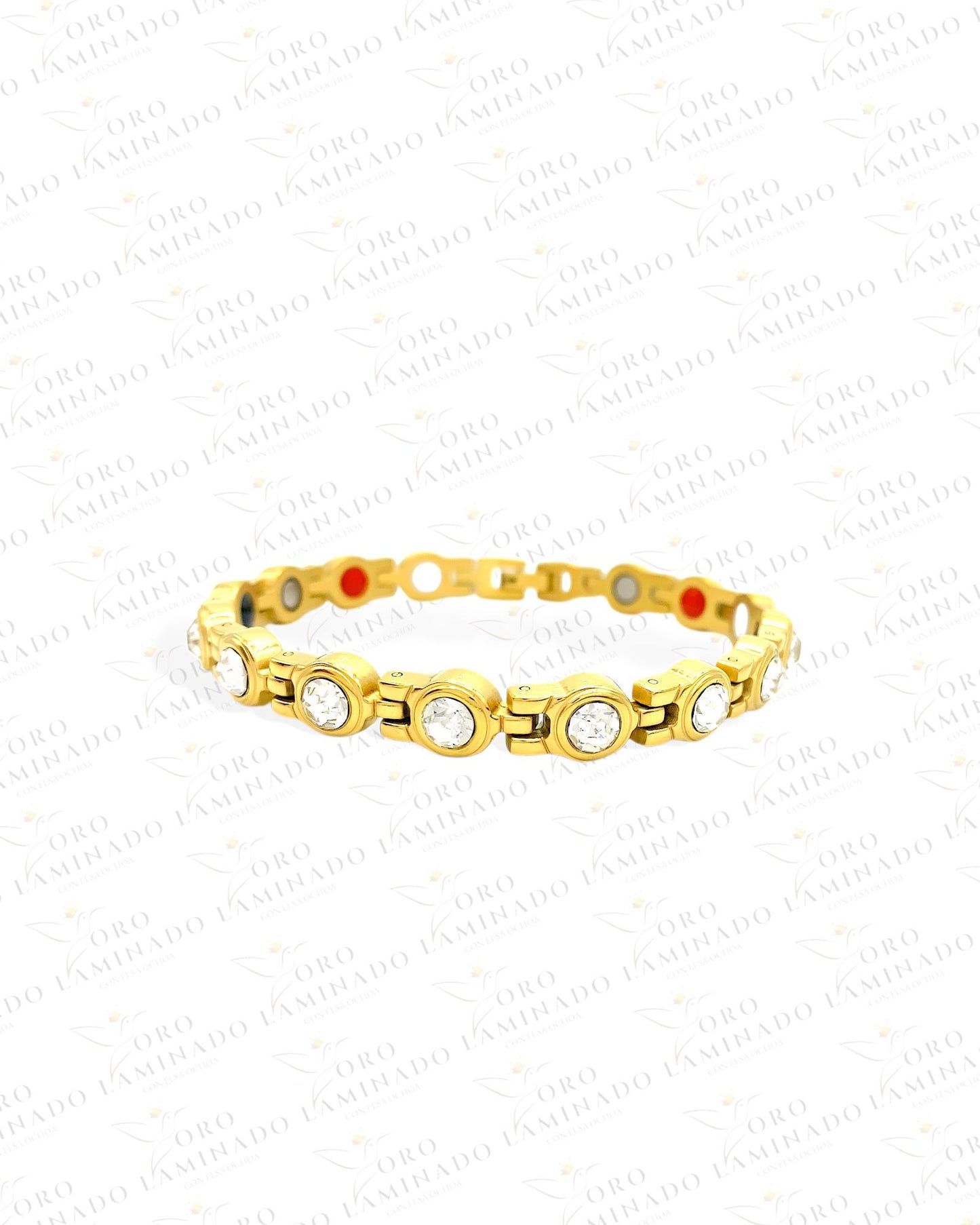 Stainless Steel Gold Men's Magnet Bracelet (Stainless Steel) G280