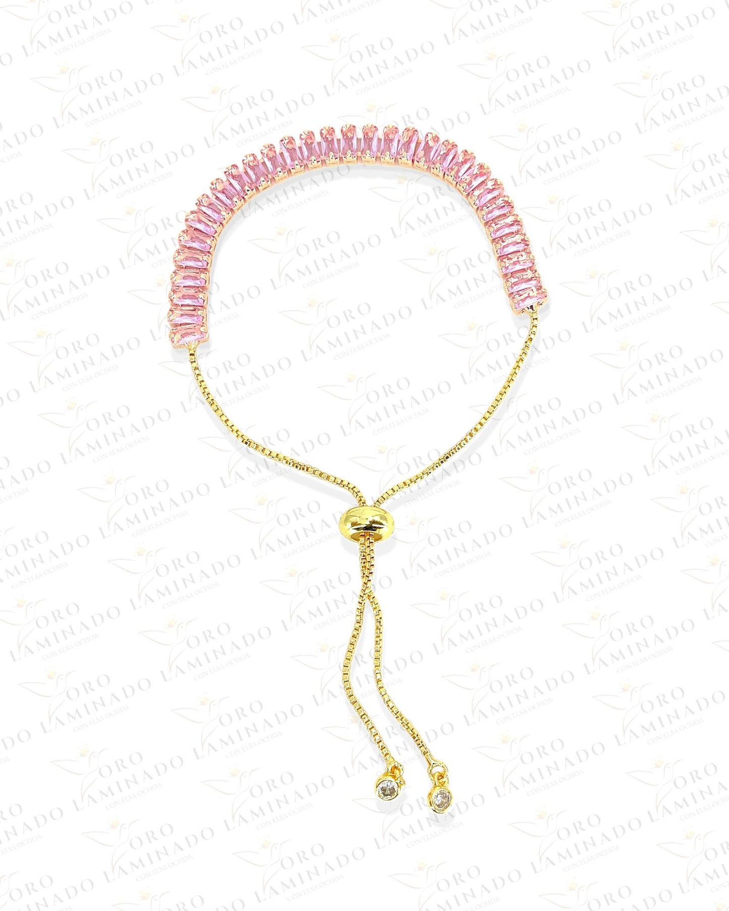 Gold Filled Light Pink Adjustable Bracelet Y420