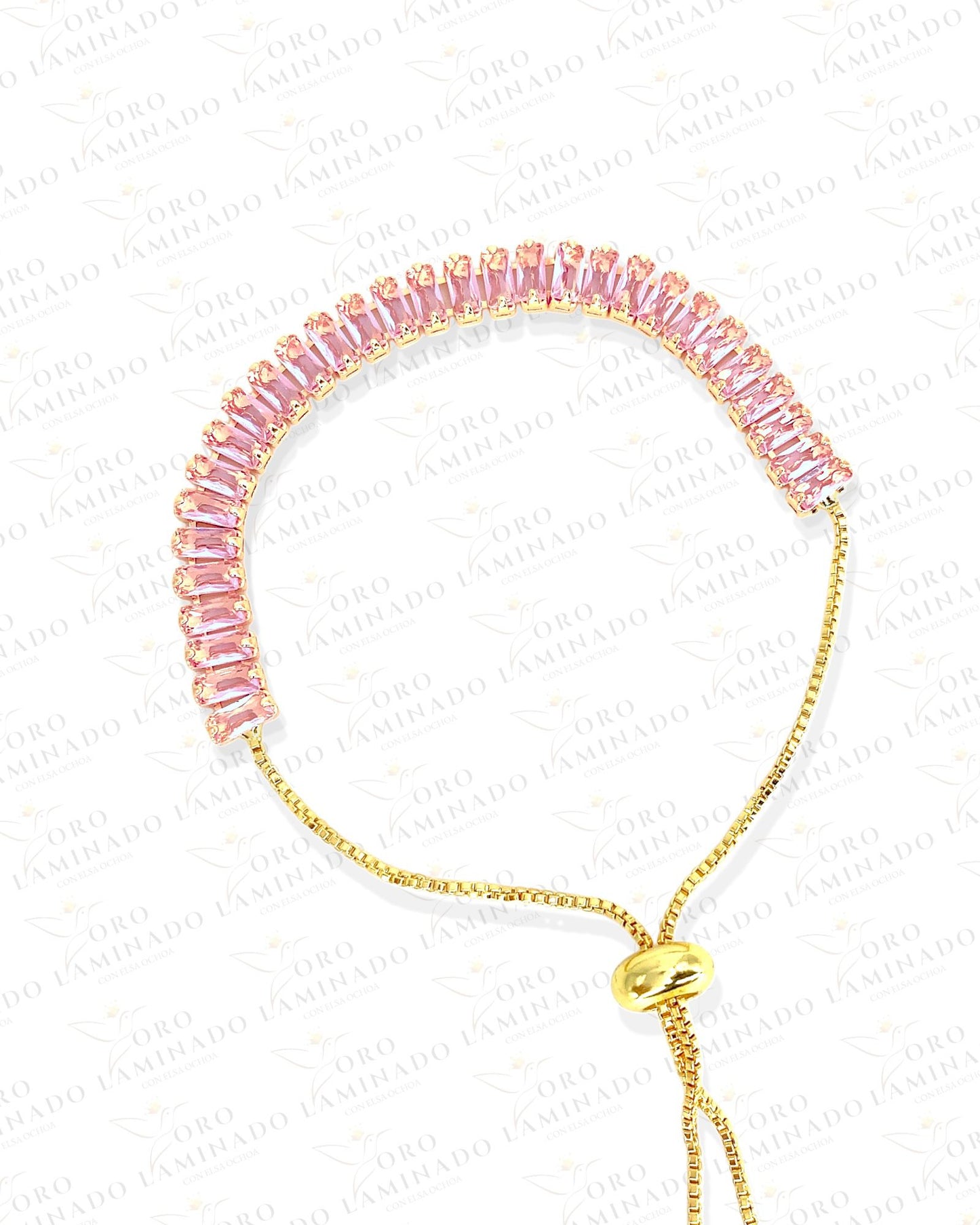 Gold Filled Light Pink Adjustable Bracelet Y420
