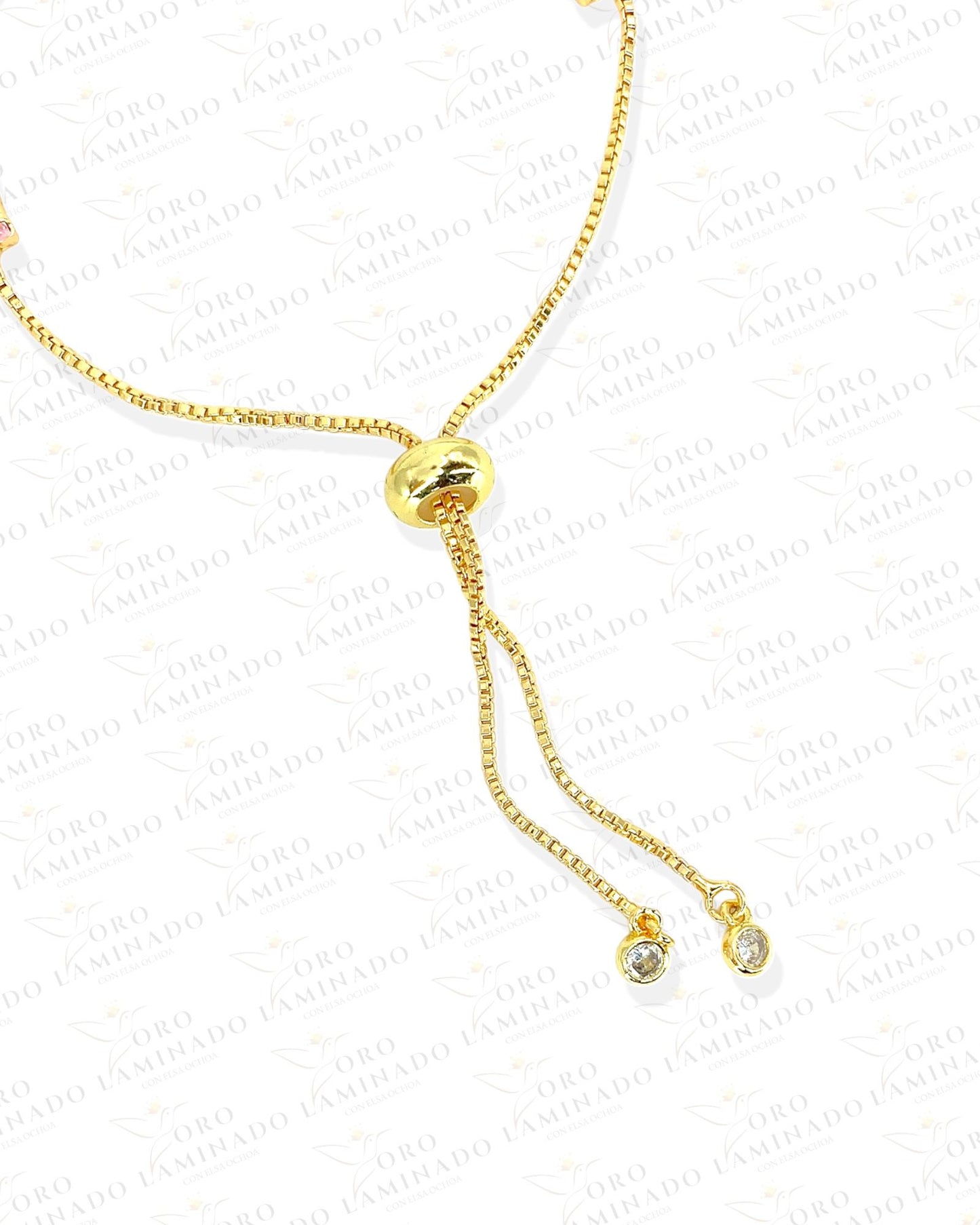 Gold Filled Light Pink Adjustable Bracelet Y420