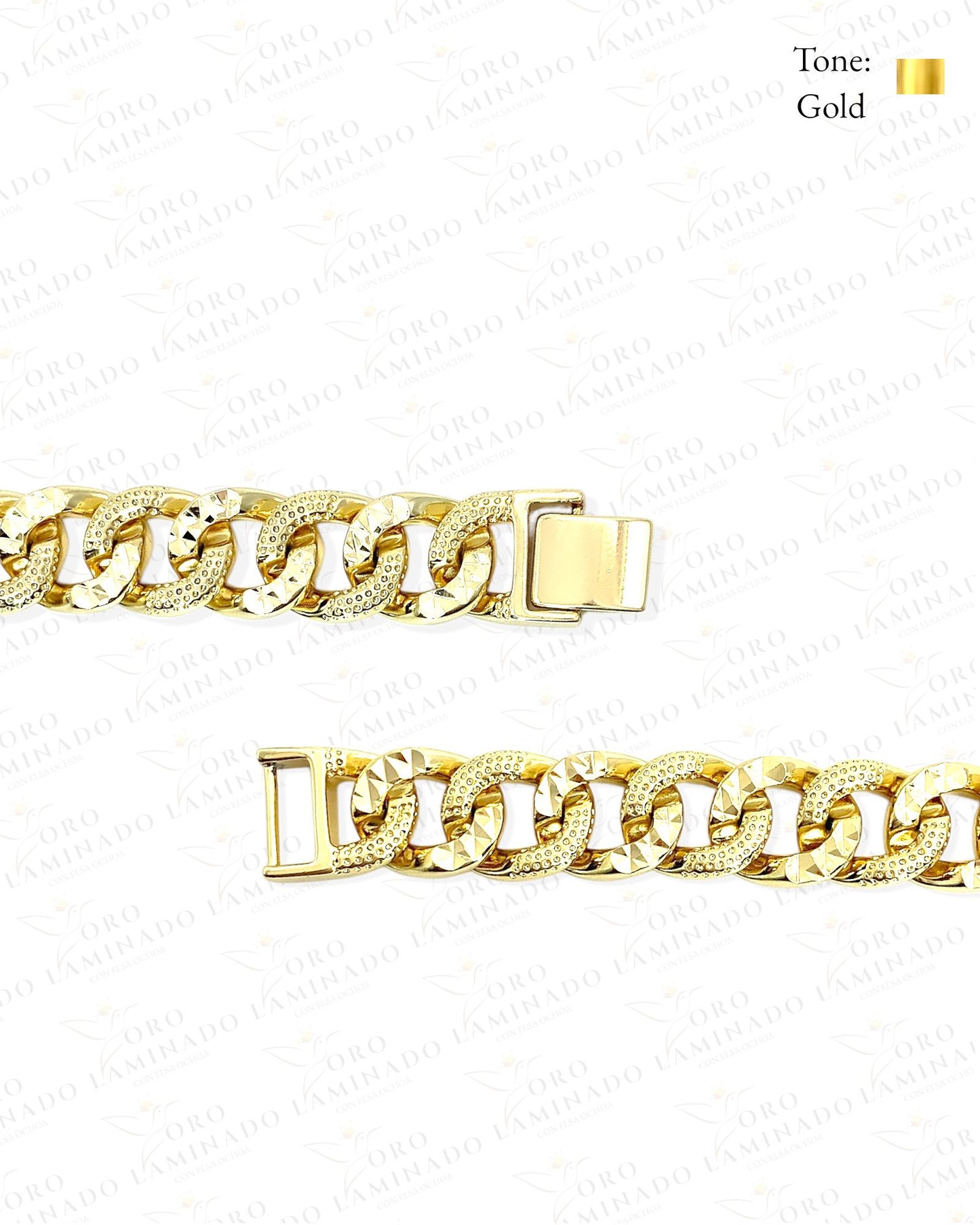 High Quality Textured Cuban Bracelet (Gold Filled) R30