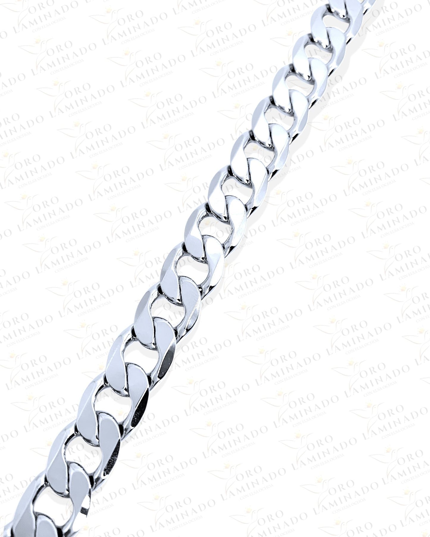 Silver open cuban bracelet B331