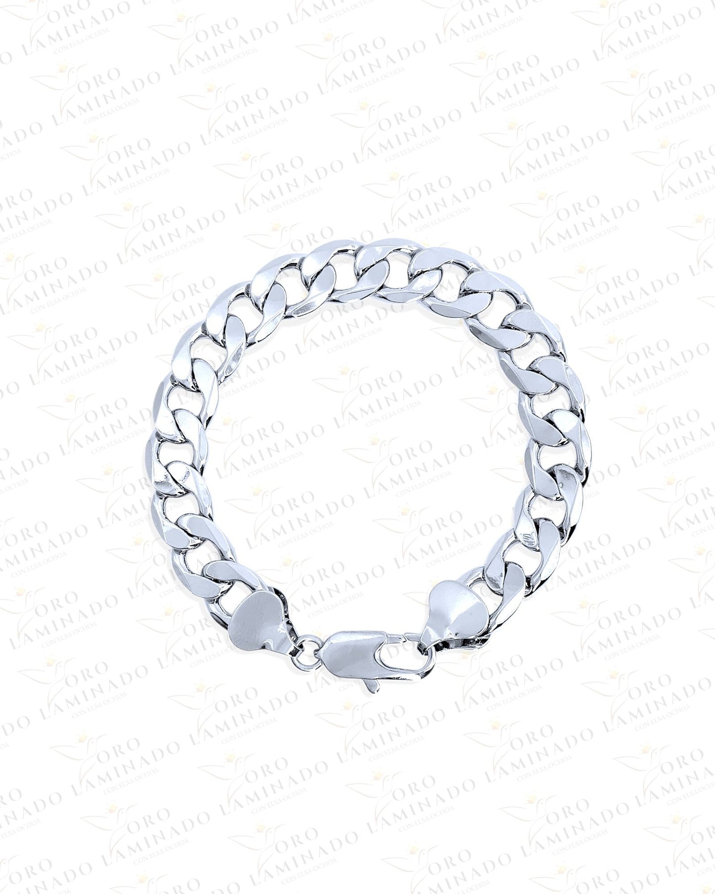 Silver open cuban bracelet B331