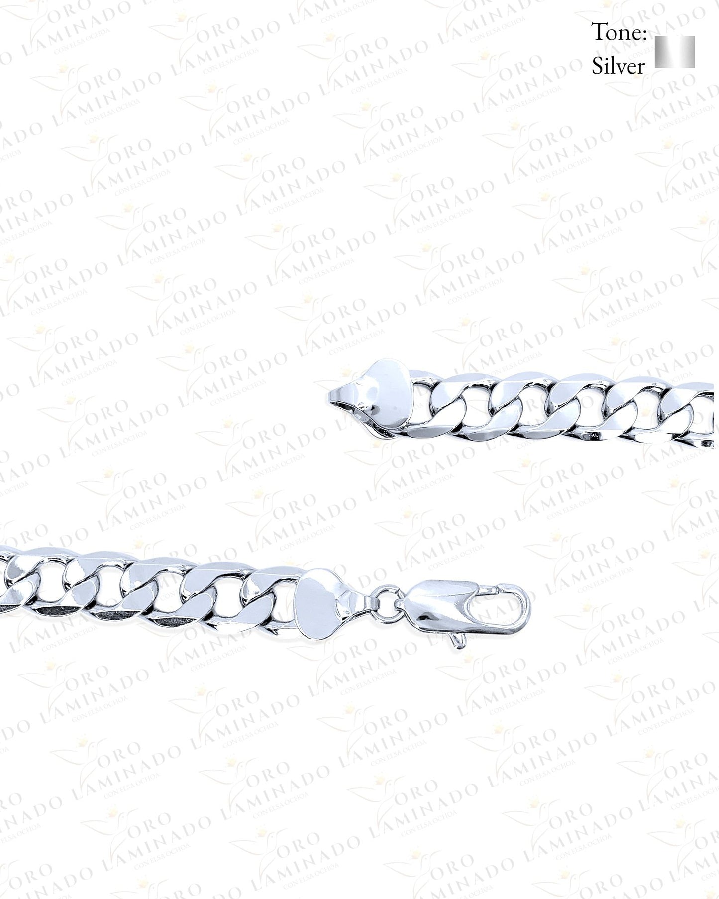 Silver open cuban bracelet B331