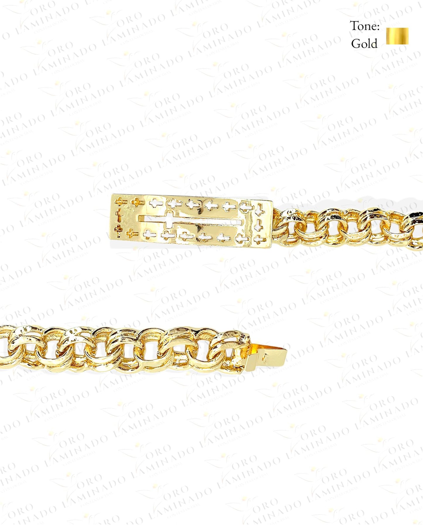 Plate Bracelet with Cross G346