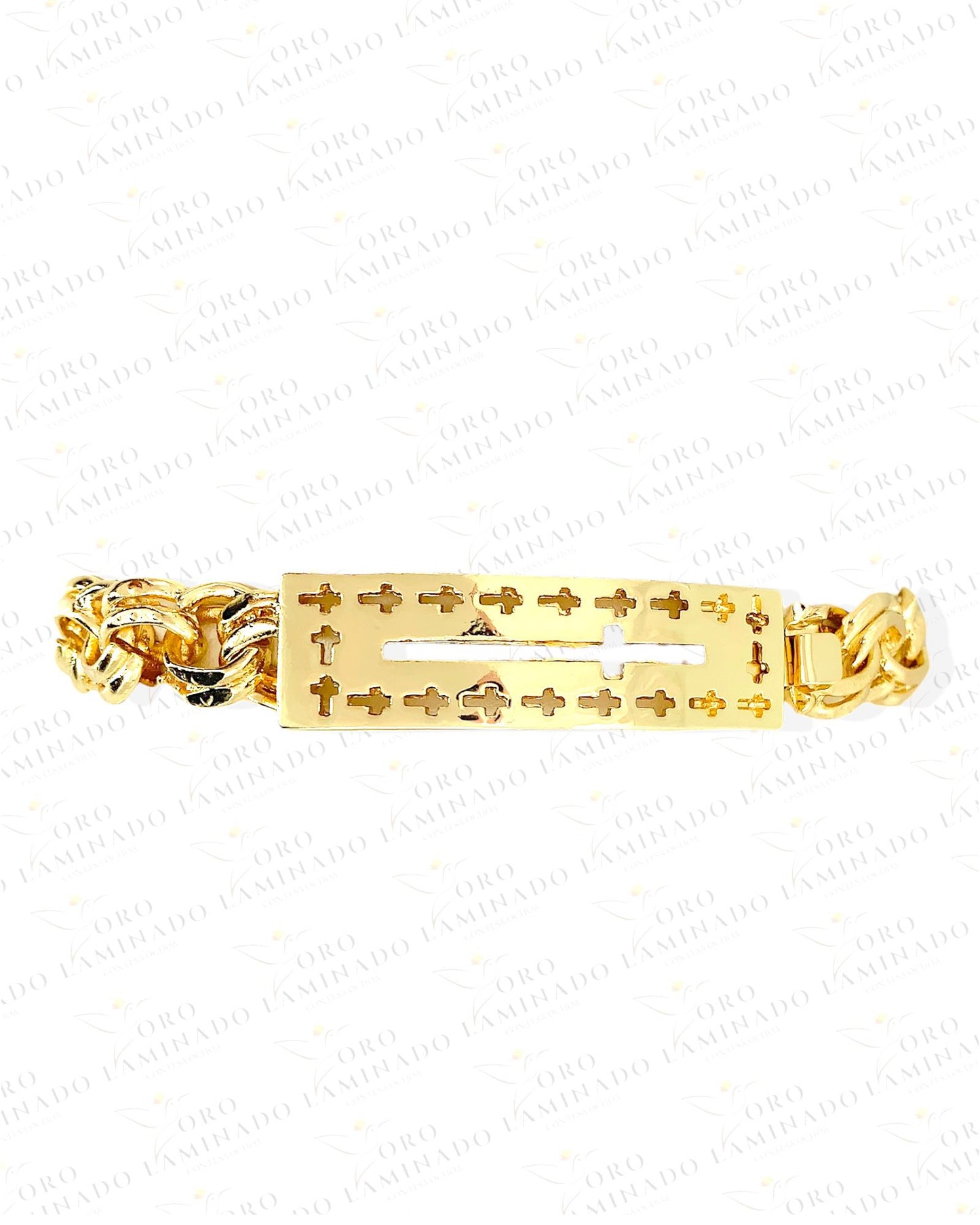Plate Bracelet with Cross G346