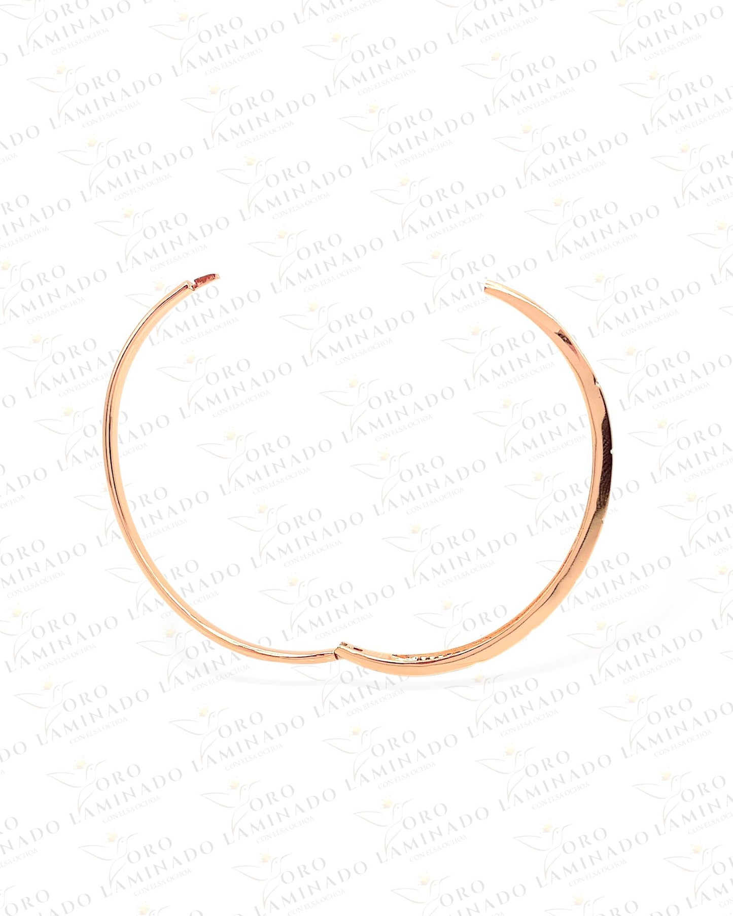 18k Laminated Gold Roman Numeral Bangle Bracelet G47