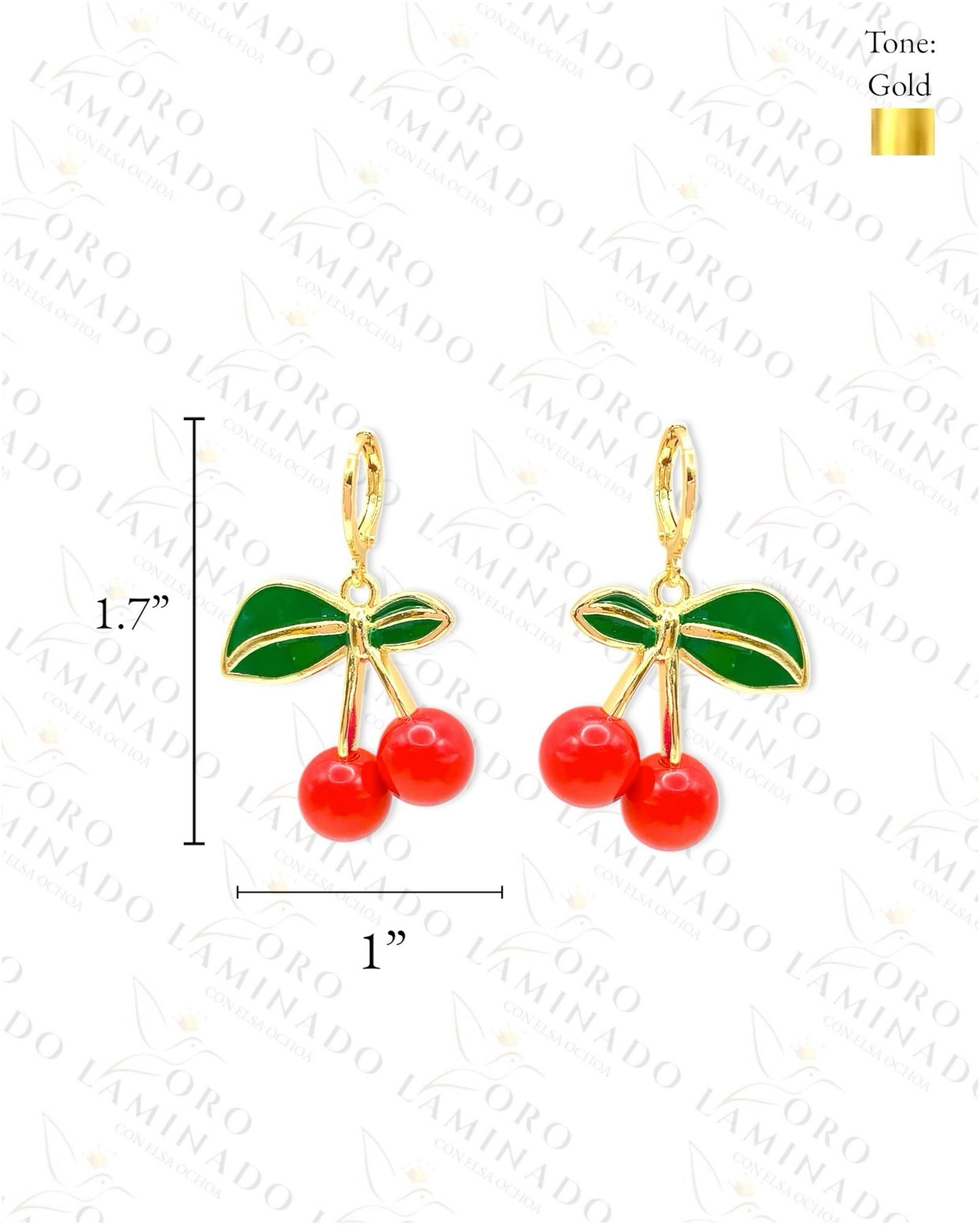 Chunky Cherry Hoop Earrings (Gold Filled) G12