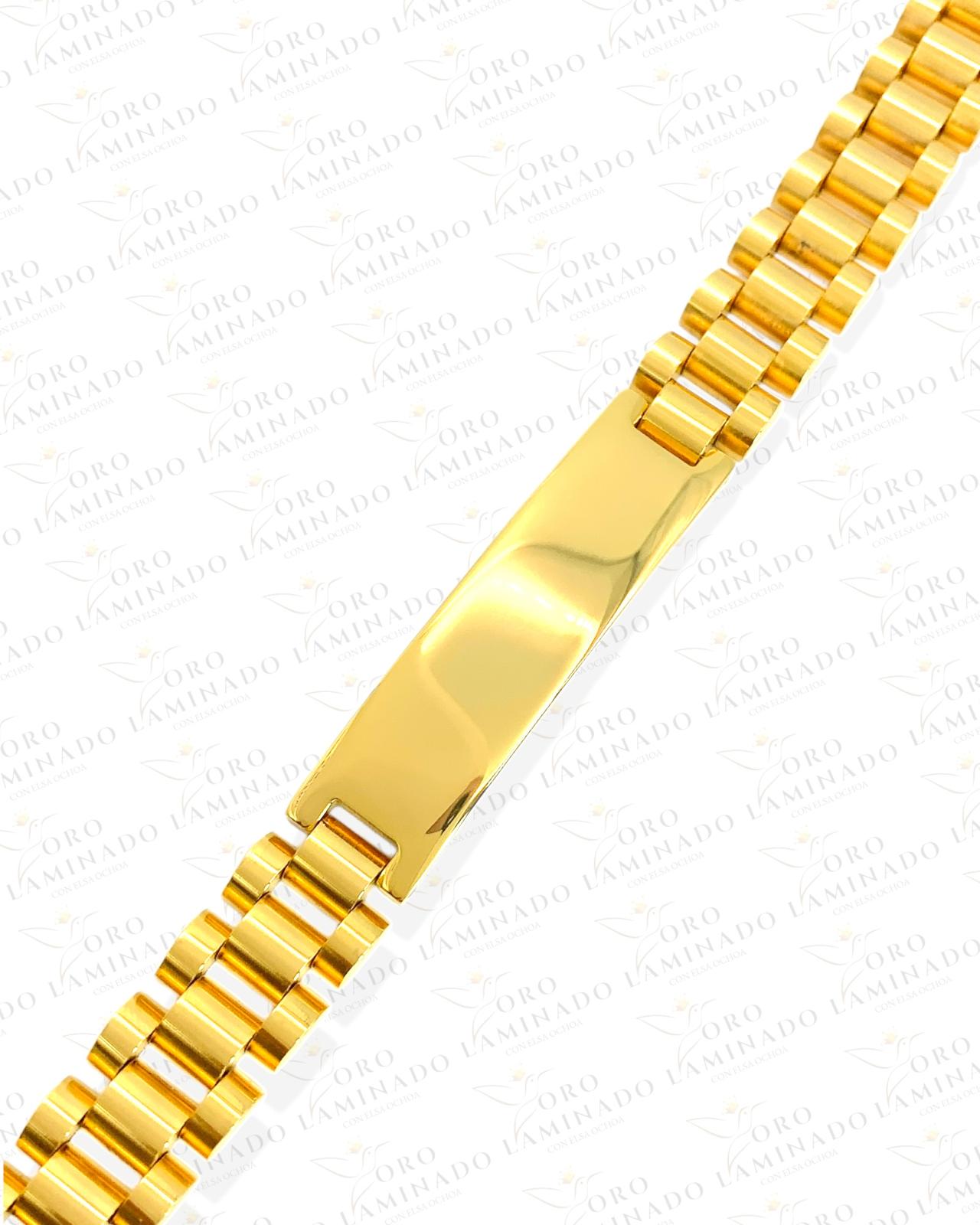 Stainless Steel Gold Plaque Bracelet B264