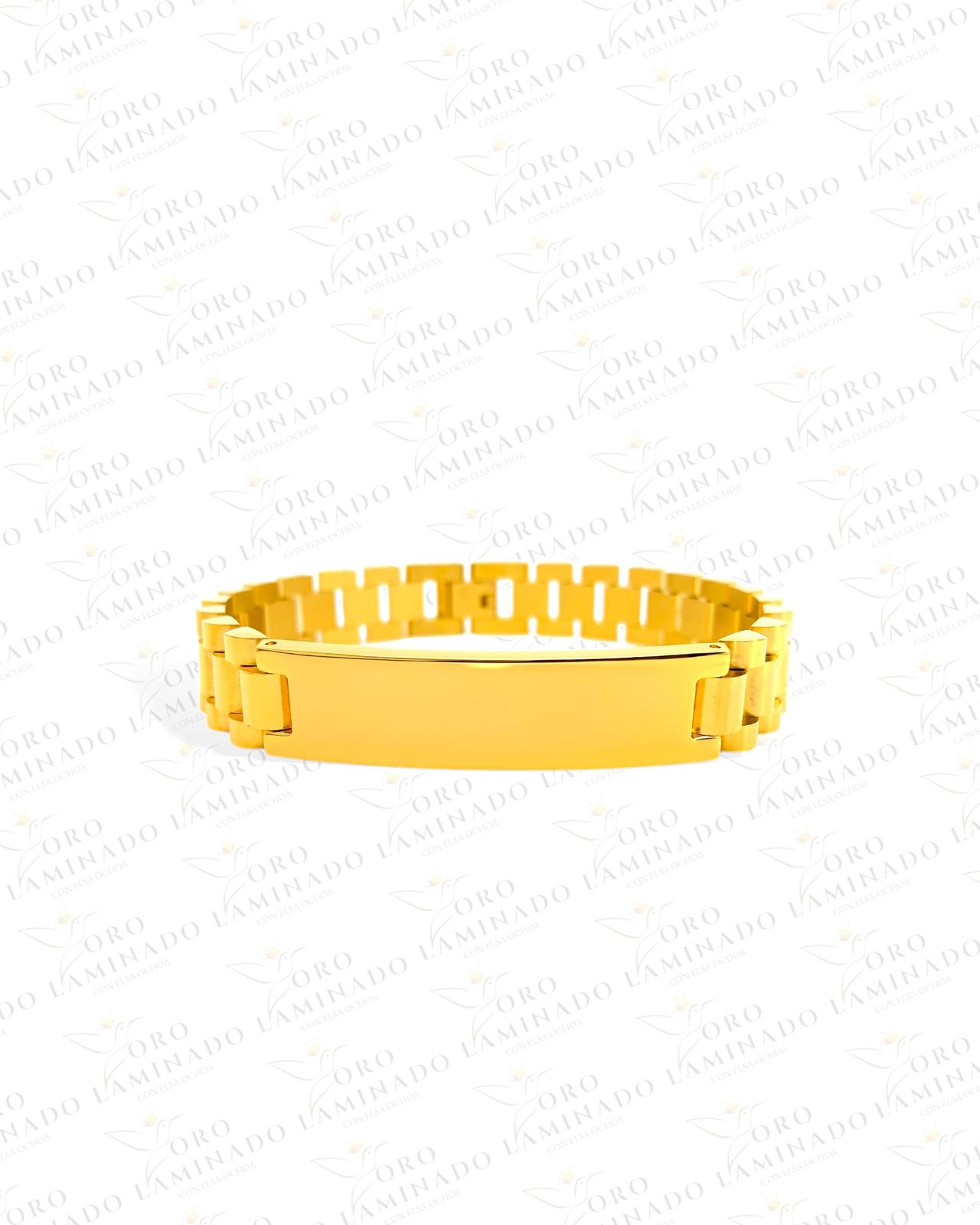 Stainless Steel Gold Plaque Bracelet B264