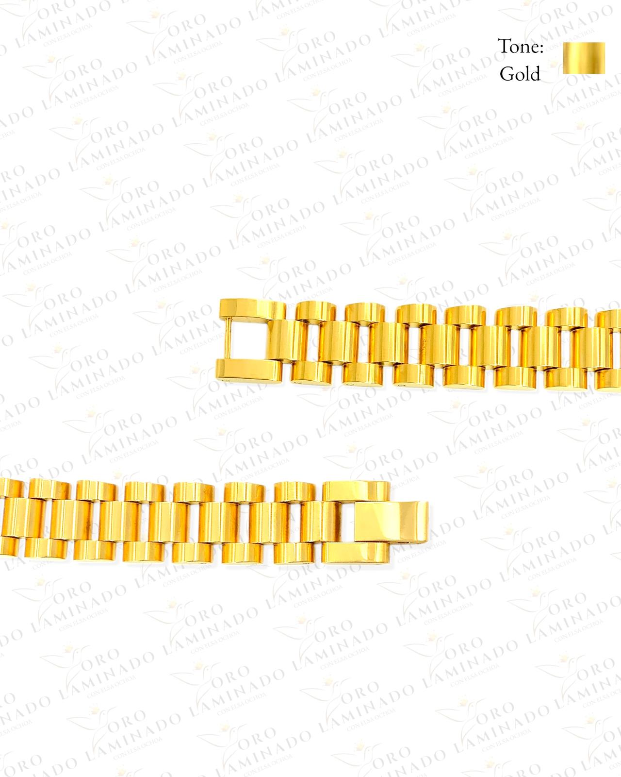 Stainless Steel Gold Plaque Bracelet B264