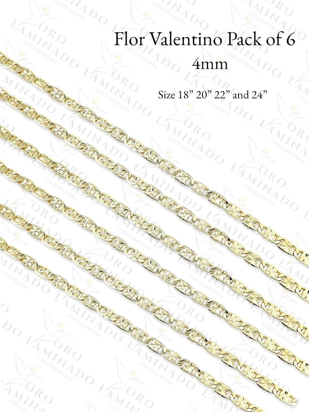 Gold Filled Flor Valentino Pack of 6 Chains 4mm B9