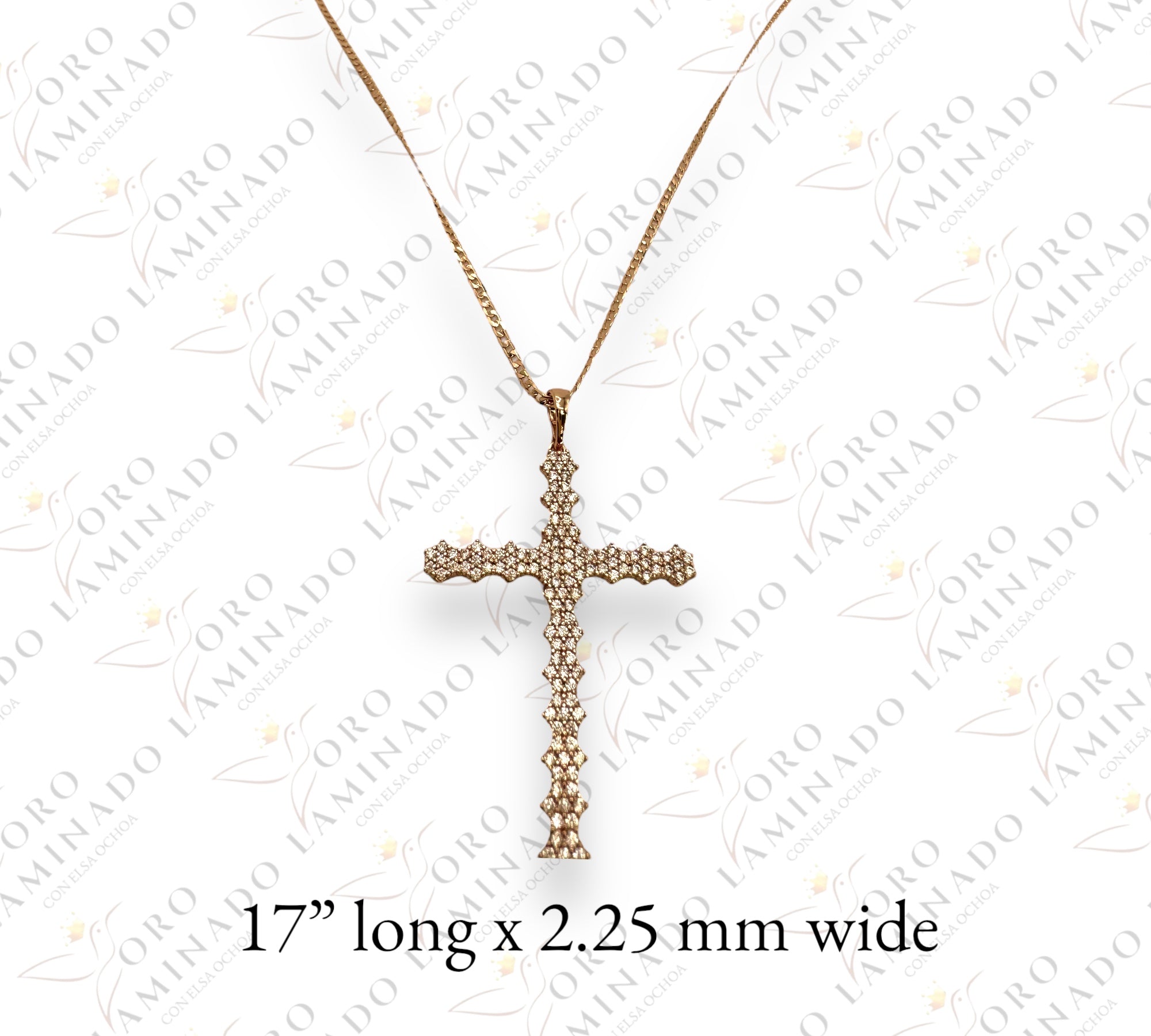 Rose gold cross necklace B121 Oro Laminado Elsa