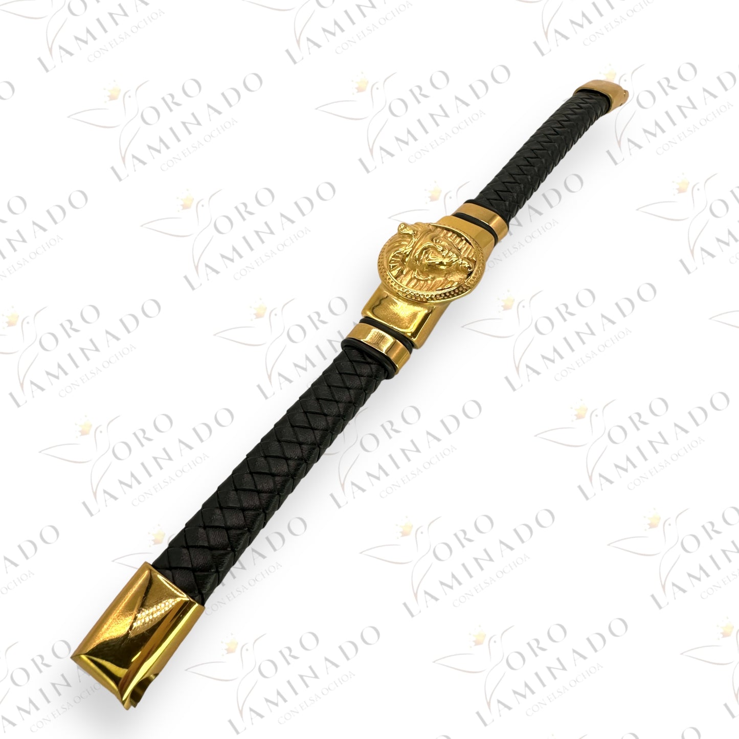 Pharaoh Leather Stainless Steel Bracelet B258