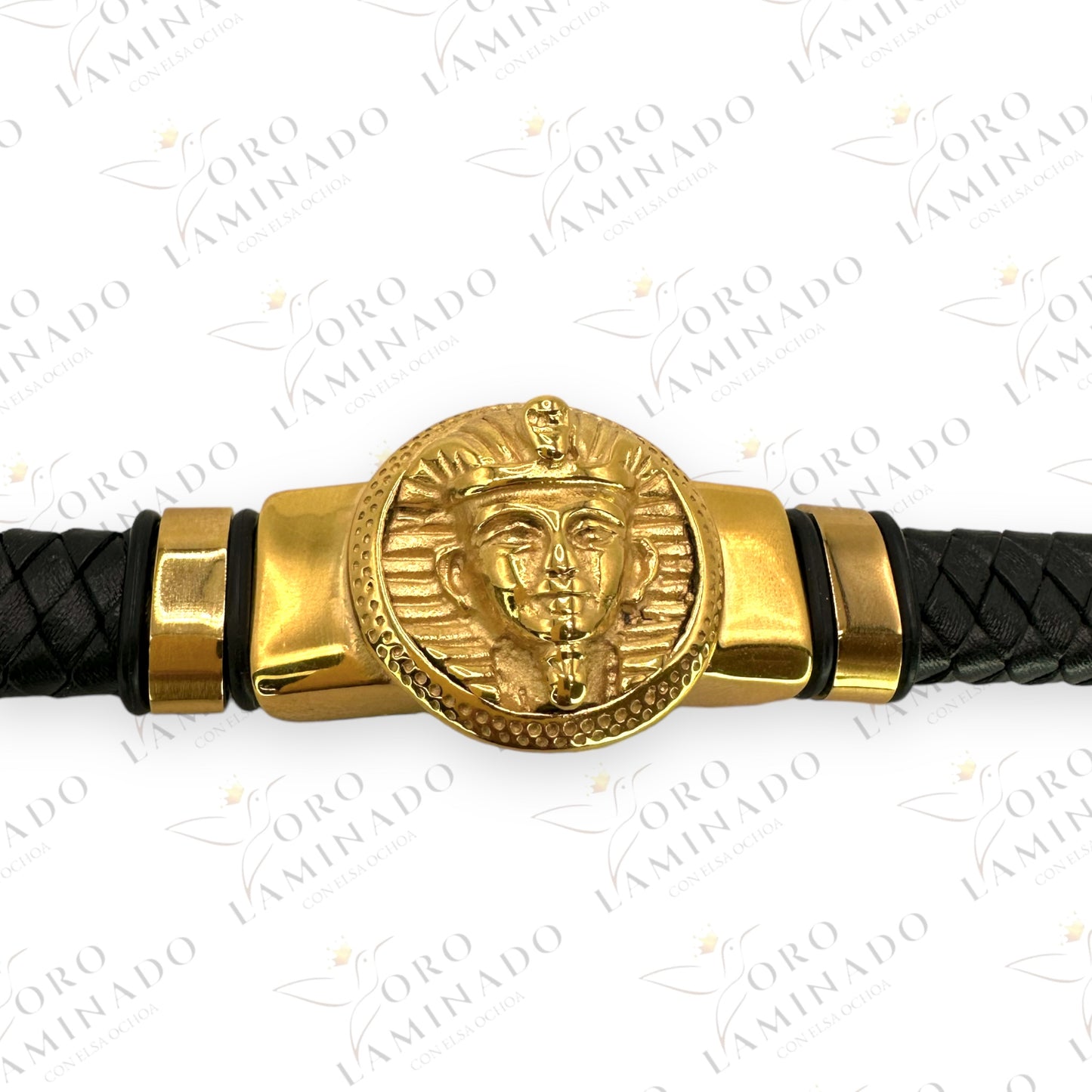 Pharaoh Leather Stainless Steel Bracelet B258