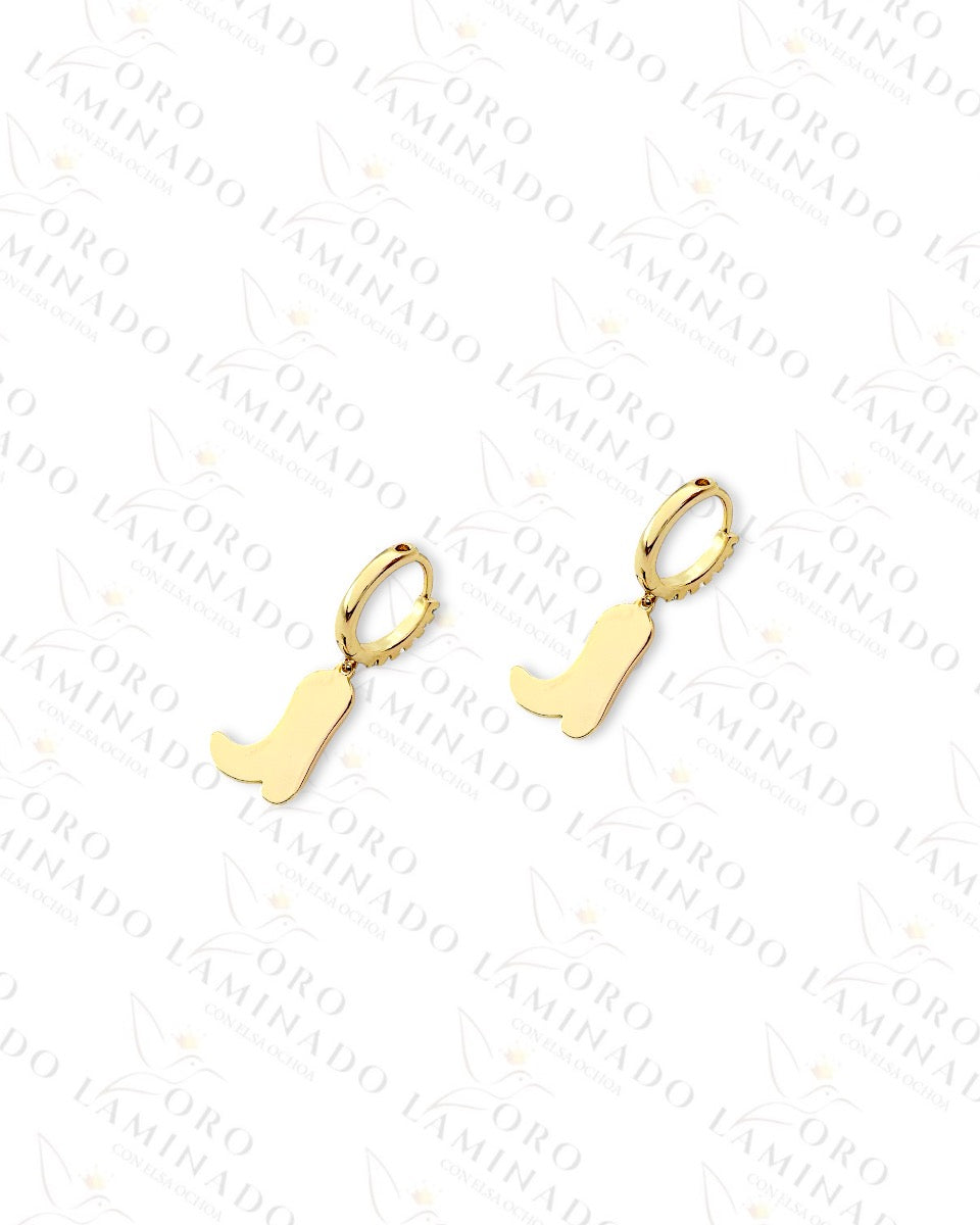 High Quality Cowboy Boots Hoop Earrings (Gold Filled) Y272