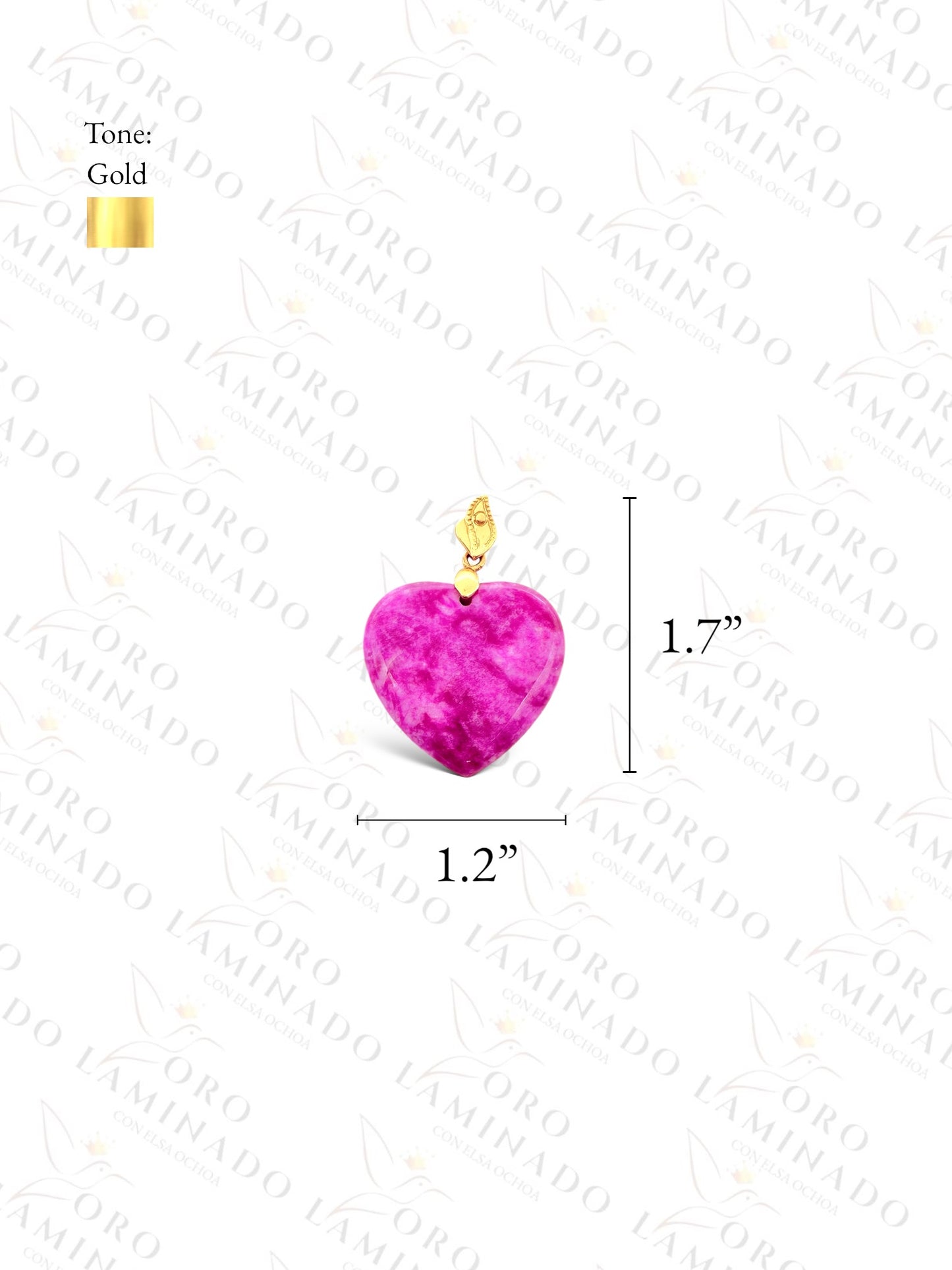 Gold Filled Fuchsia Heart Pendant G75