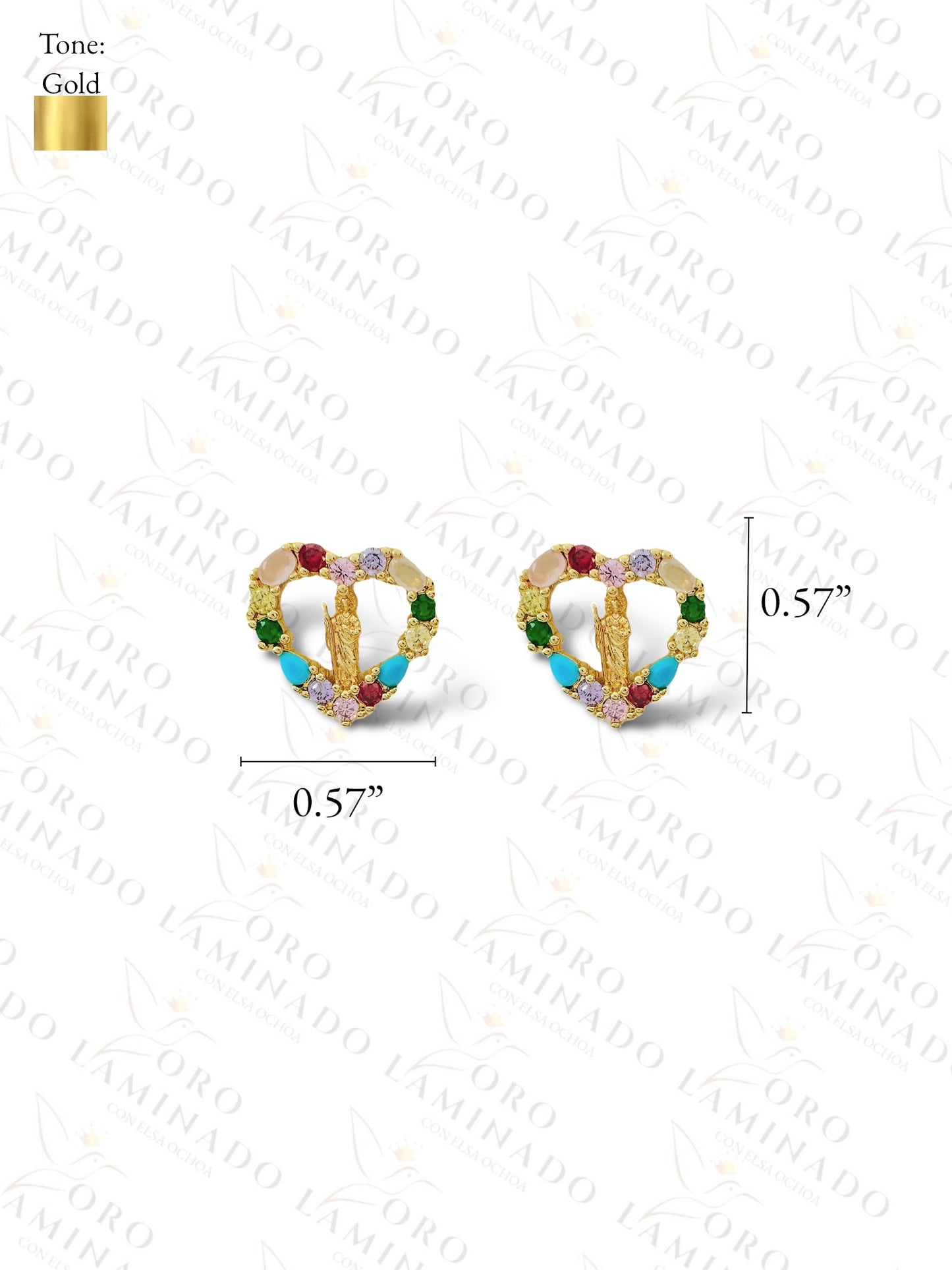 Gold Filled Multicolored San Judas  Set G383