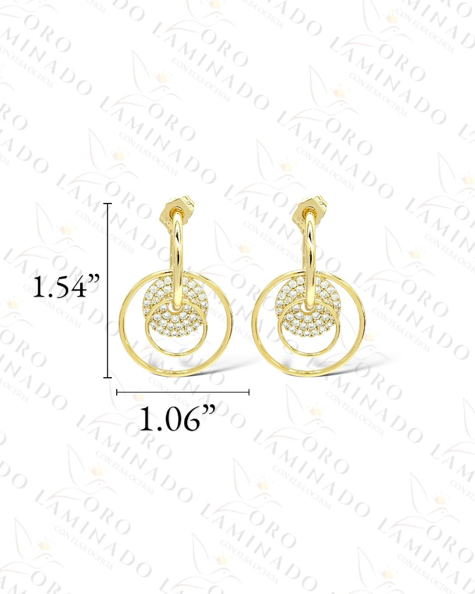 High Quality Triple Circle Gold Earrings G96