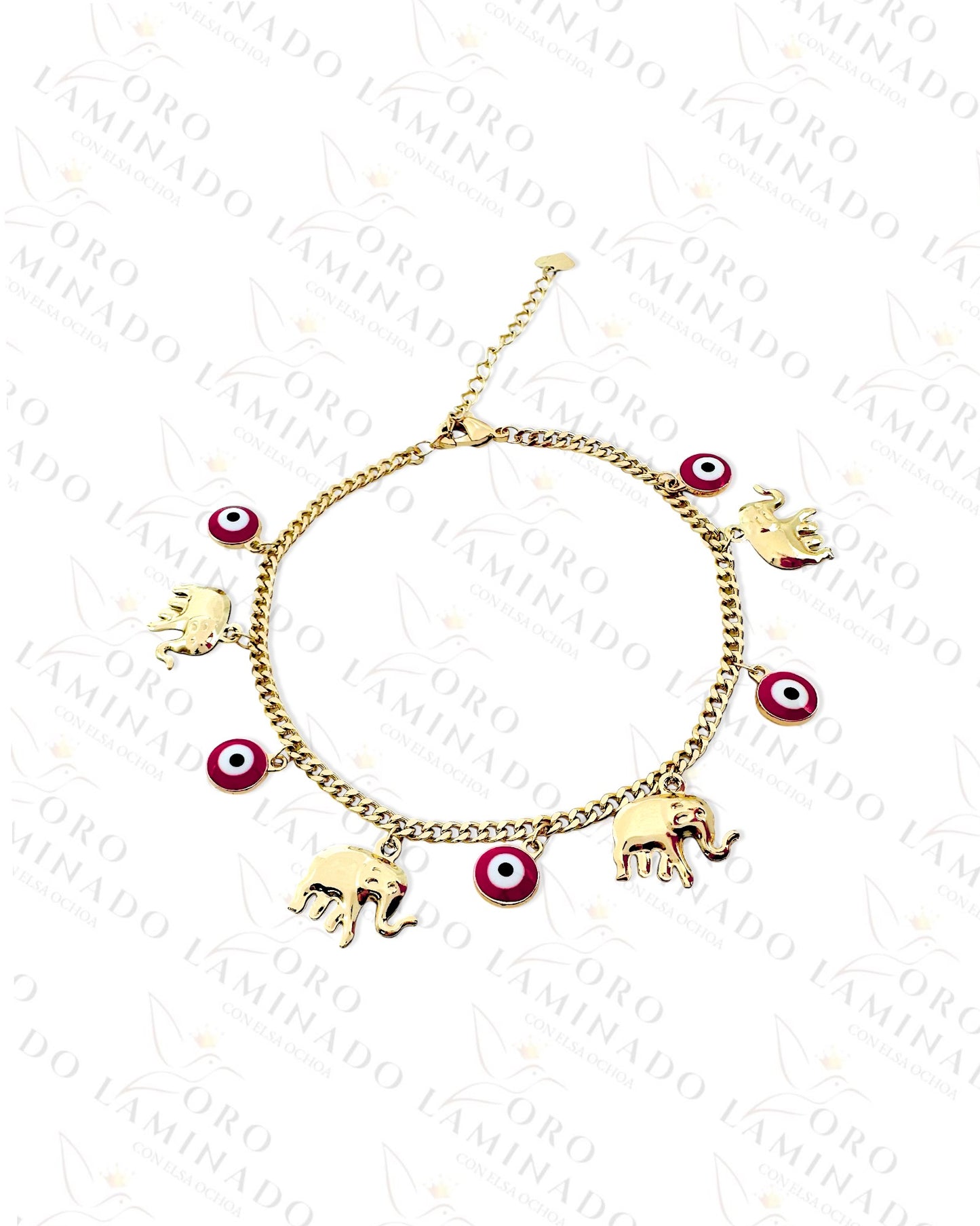 Gold Filled Pack of 6 Red Evil Eye Anklet B421