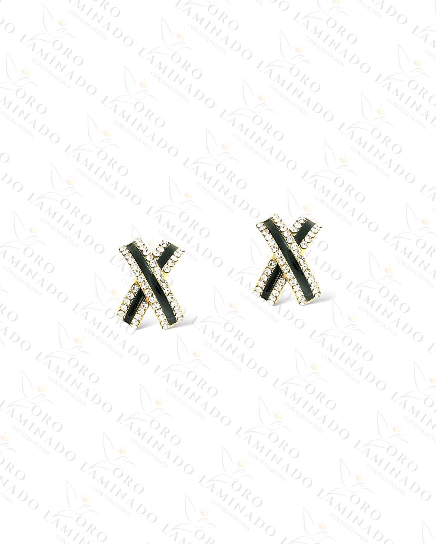 High Quality Black "X" Earrings R123