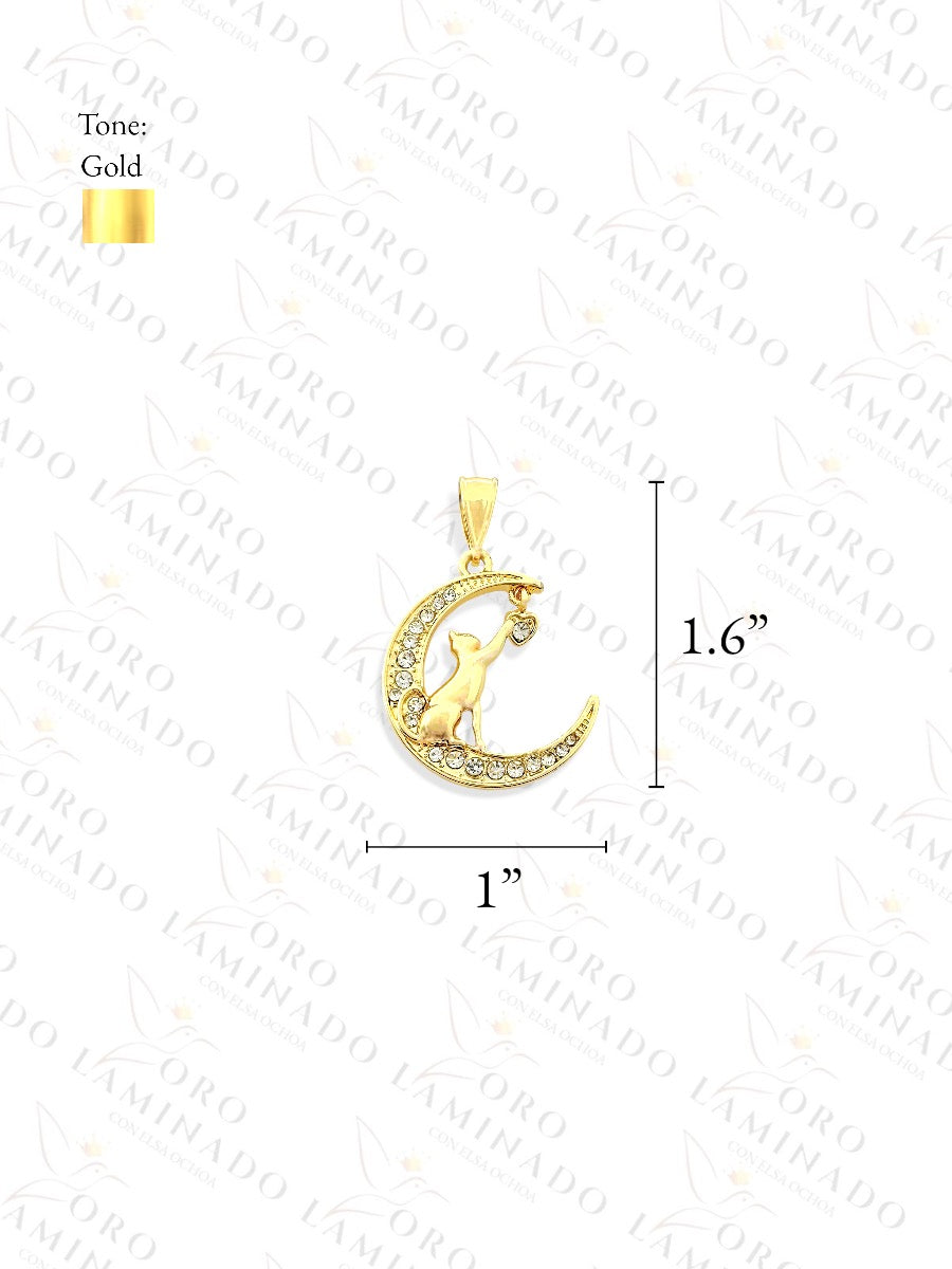 Cat on Moon Pendant G315