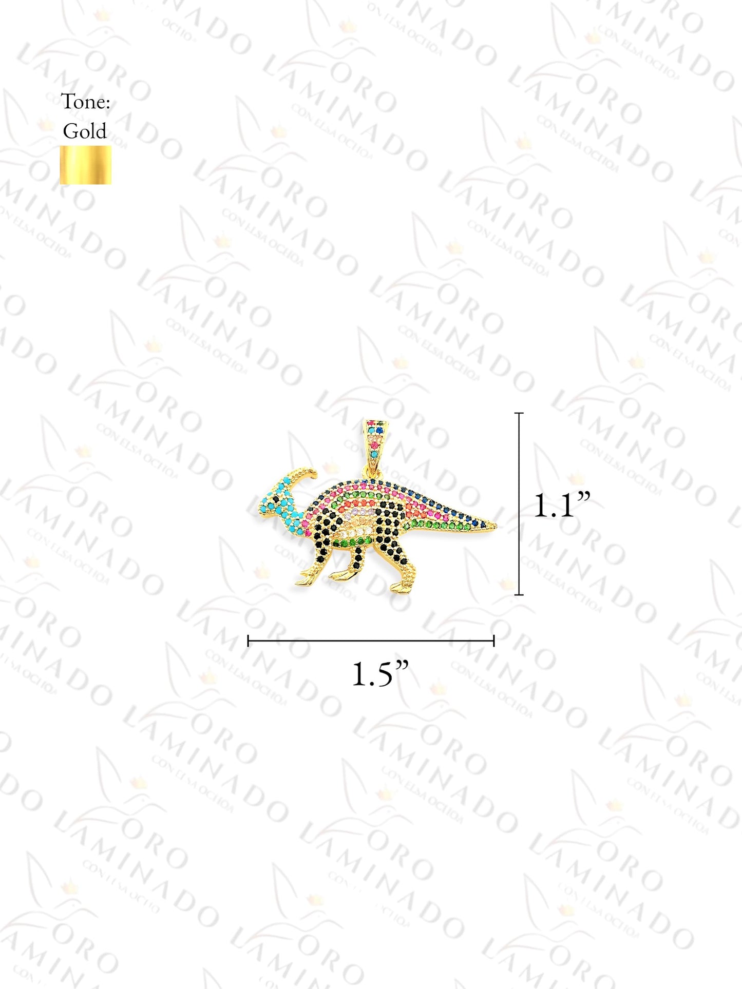 Kids Multi-Color Parasaurolophus Dinosaur Pendant Y123