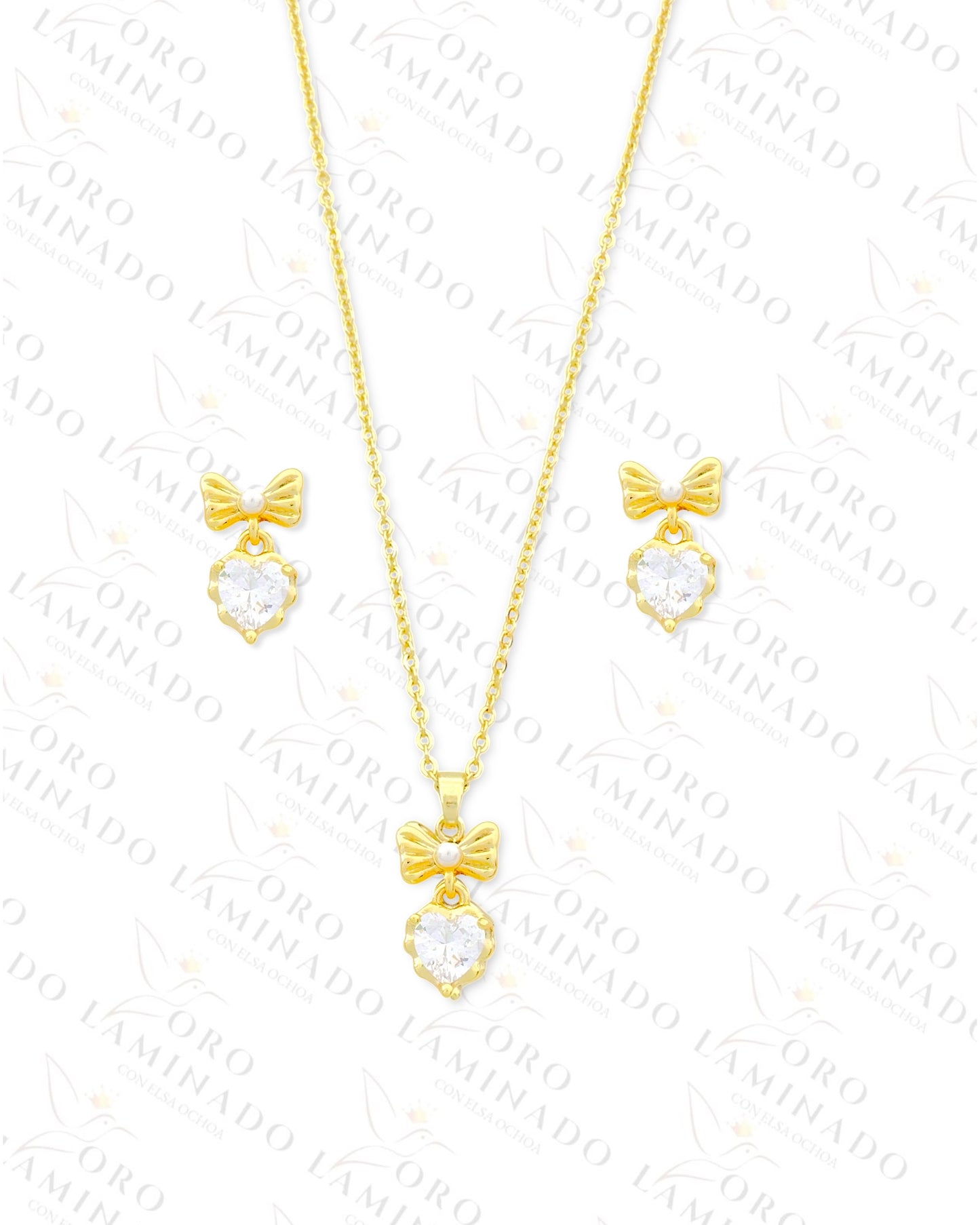 High Quality Petite Crystal Heart Set (Gold Filled) G185