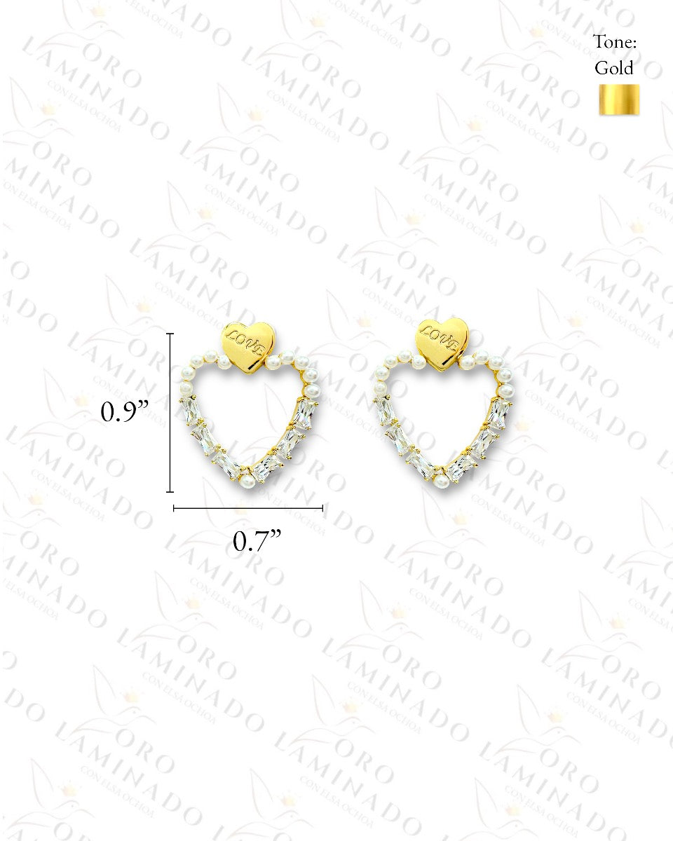 High Quality Pearl Heart Earrings R335