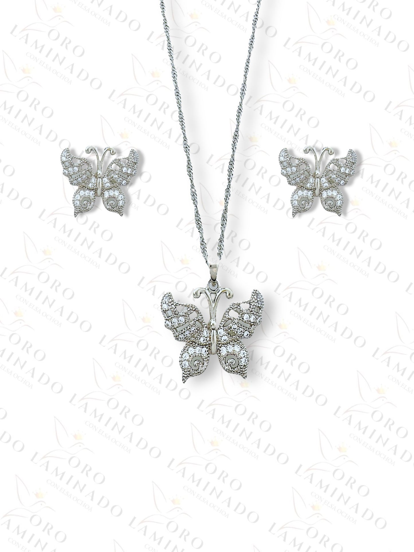 Gold Filled Silver Butterfly set C142