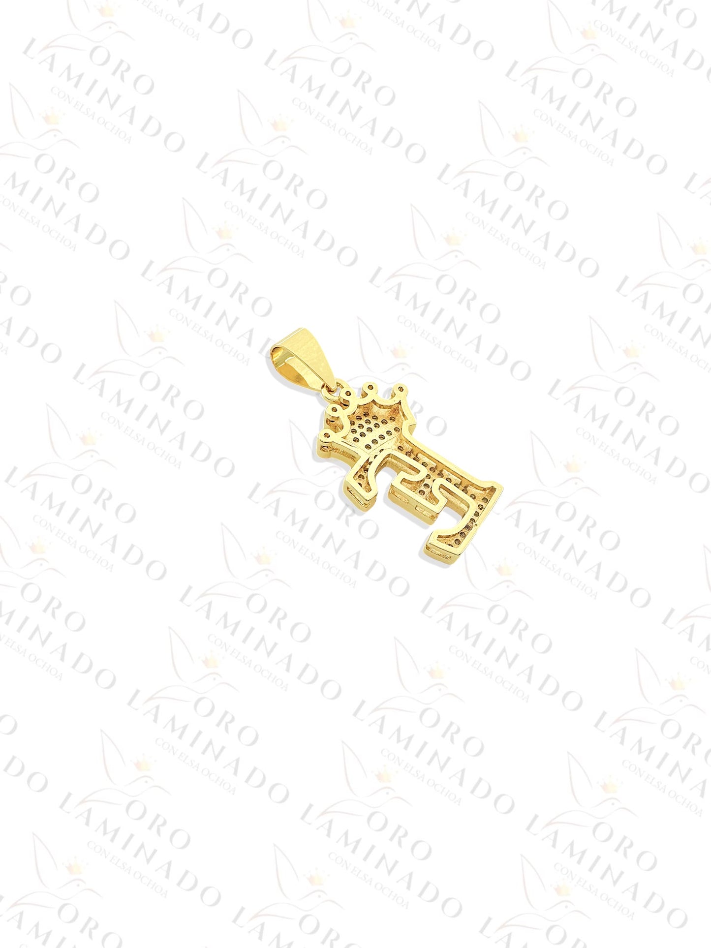 Gold Filled Letter "E" Crown Pendant Y118