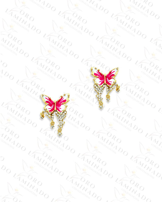 High Quality Pink Butterfly Earrings R108