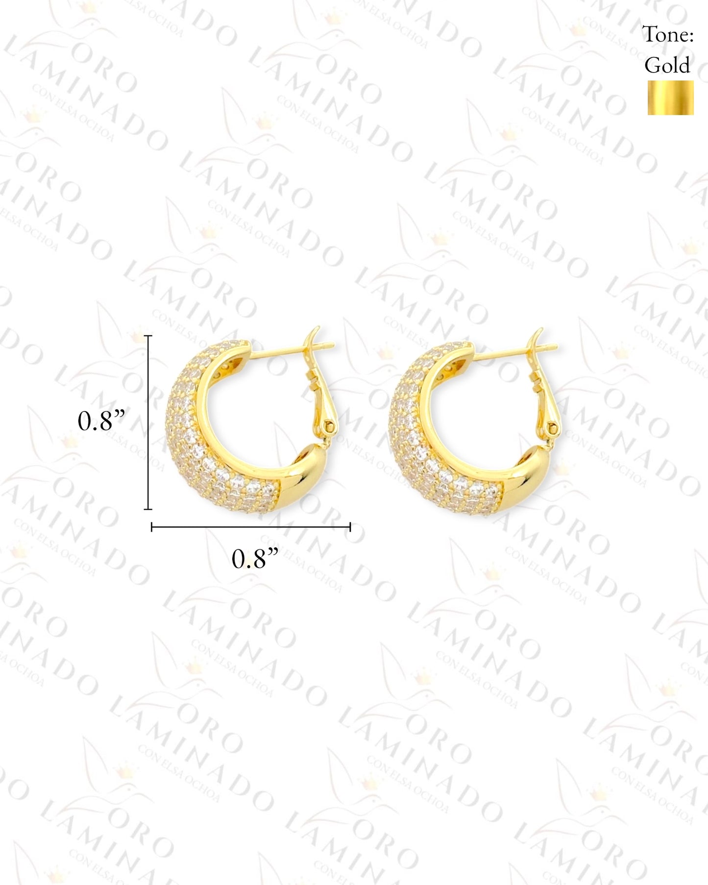 High Quality Diamond Hoop Earrings (Gold Filled) Y287