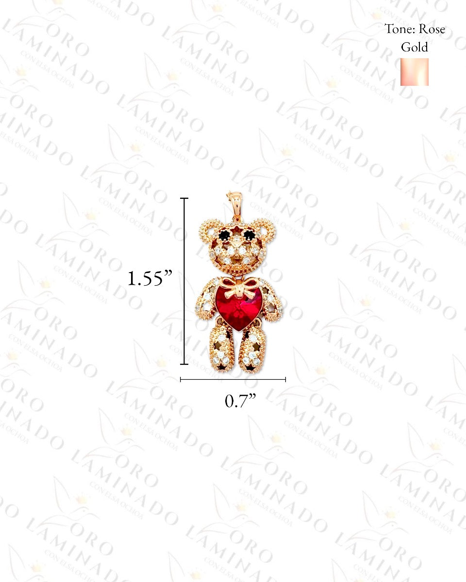 High Quality Red Stone Teddy Bear Necklace R181