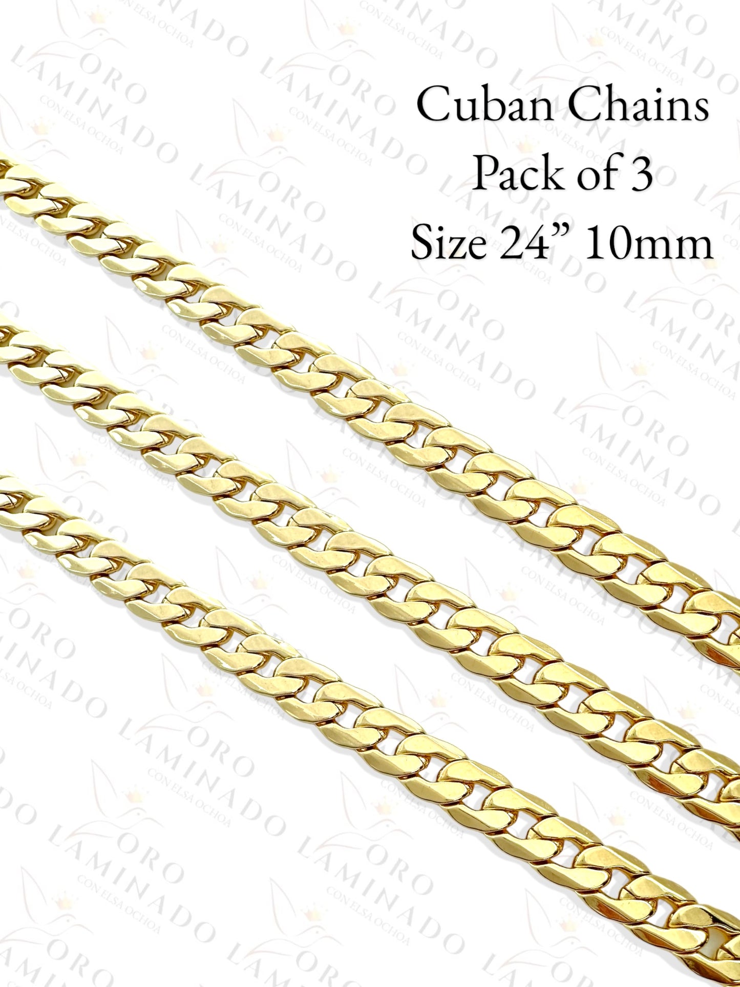 Cuban Chains Pack of 3 Size 24" 10mm Y193